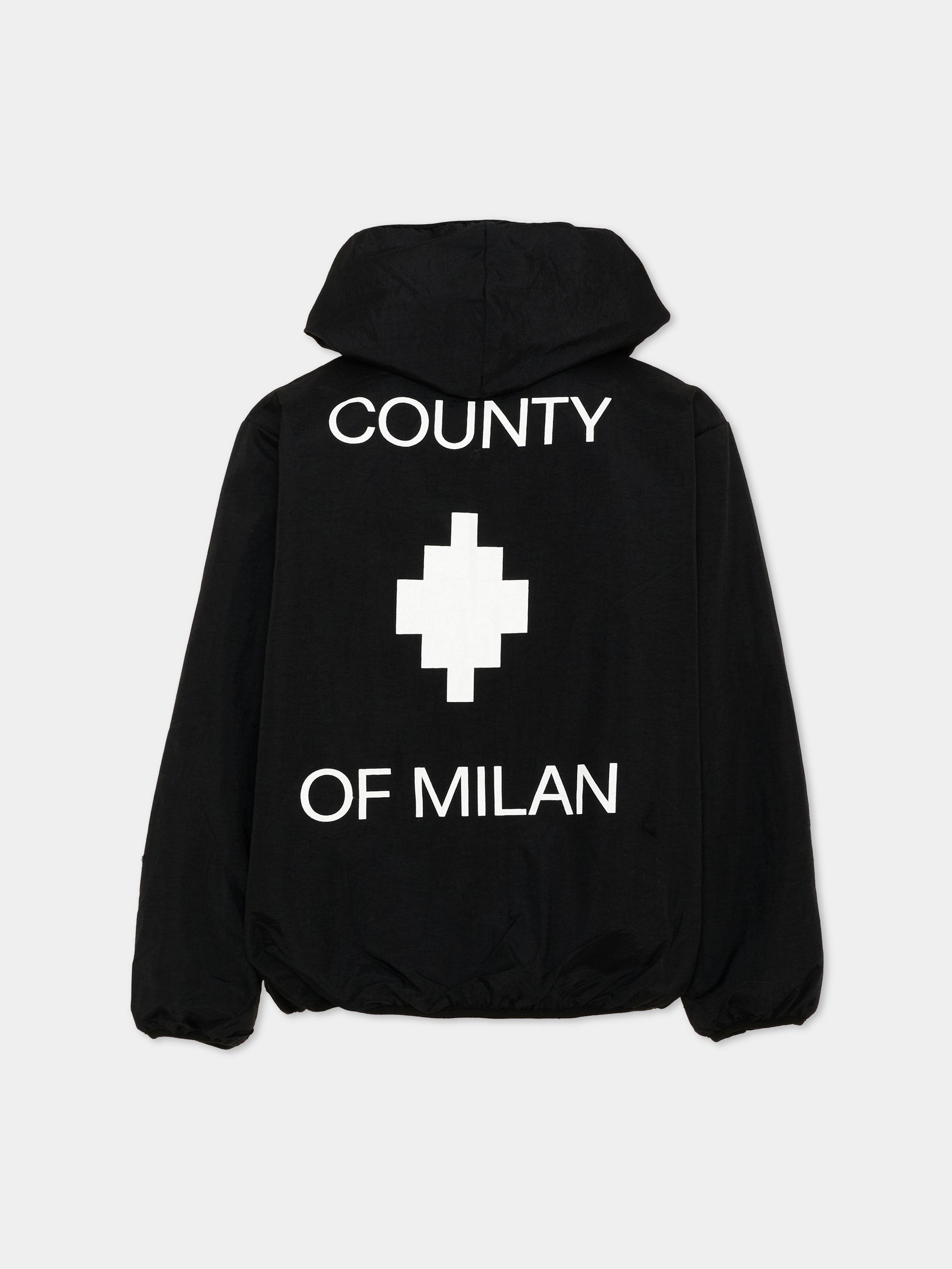 Giacca a vento nera per bambino con logo,County Of Milan Kids,S6CMJBJK058 059