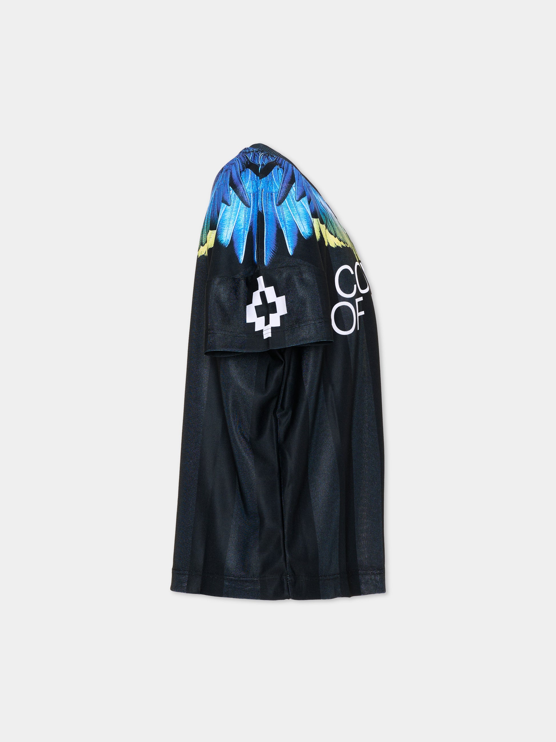 T-shirt nera per bambino con ali,County Of Milan Kids,S6CMJBTH003 110