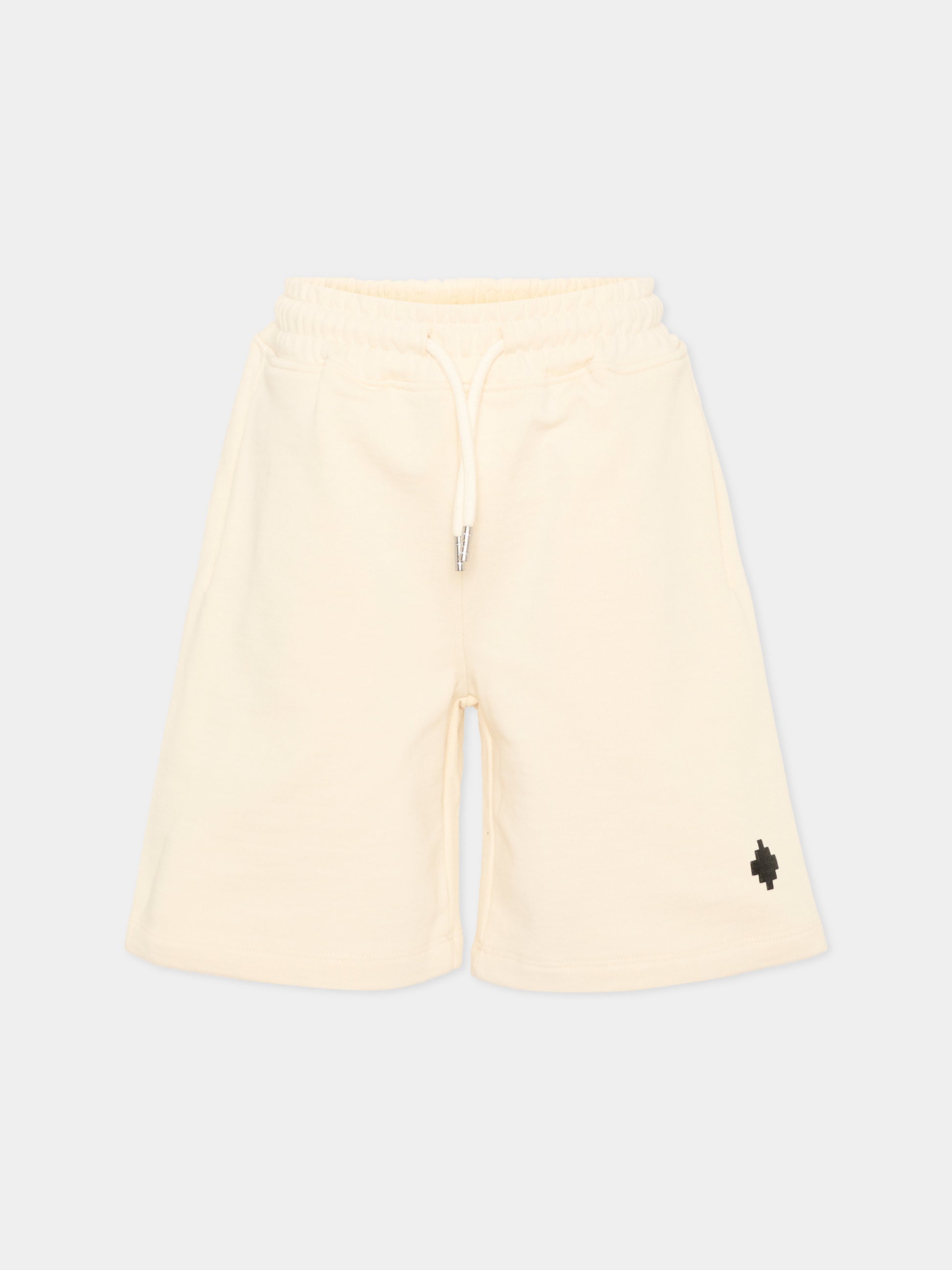 Shorts avorio per bambino con logo,County Of Milan Kids,S6CMJBBE005 412
