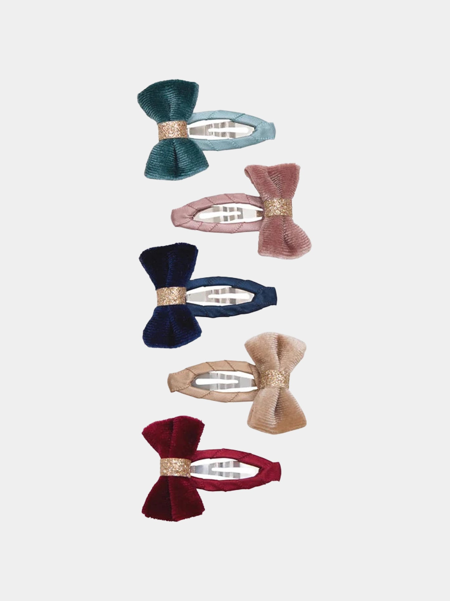 Set fermagli multicolor per bambina con fiocco