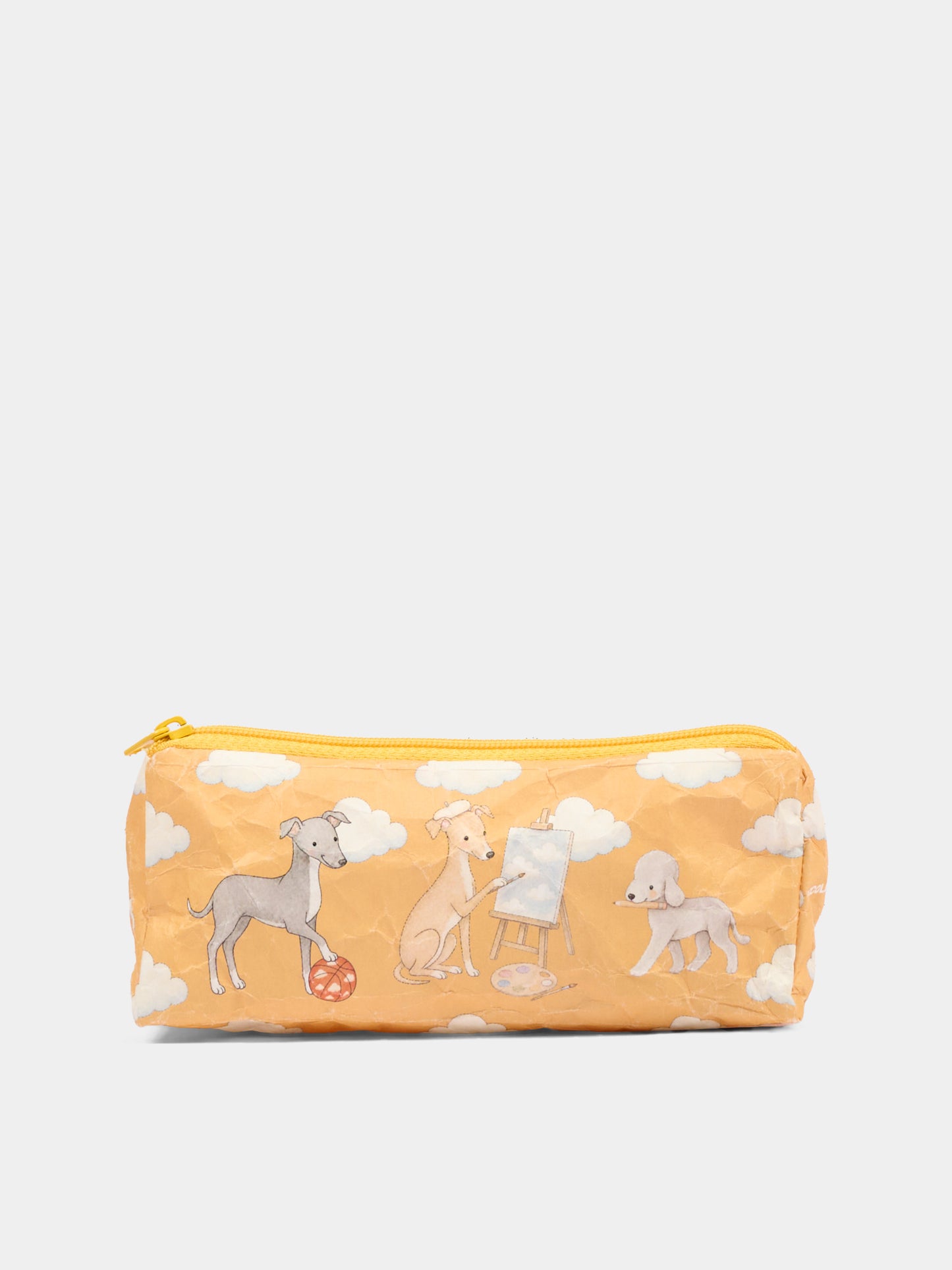 Astuccio giallo per bambini con cani