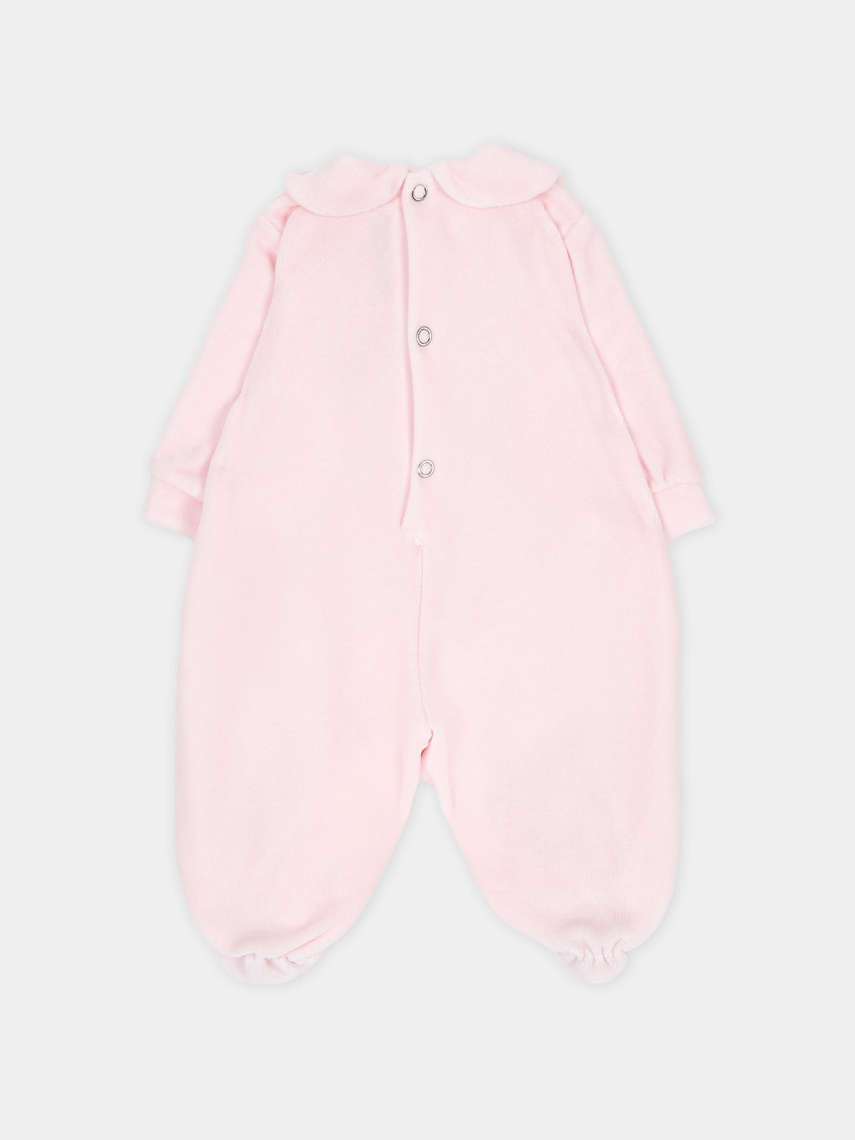 Tutina rosa per neonata con orsetto in ciniglia,Le Boo Beebè,CB041 30