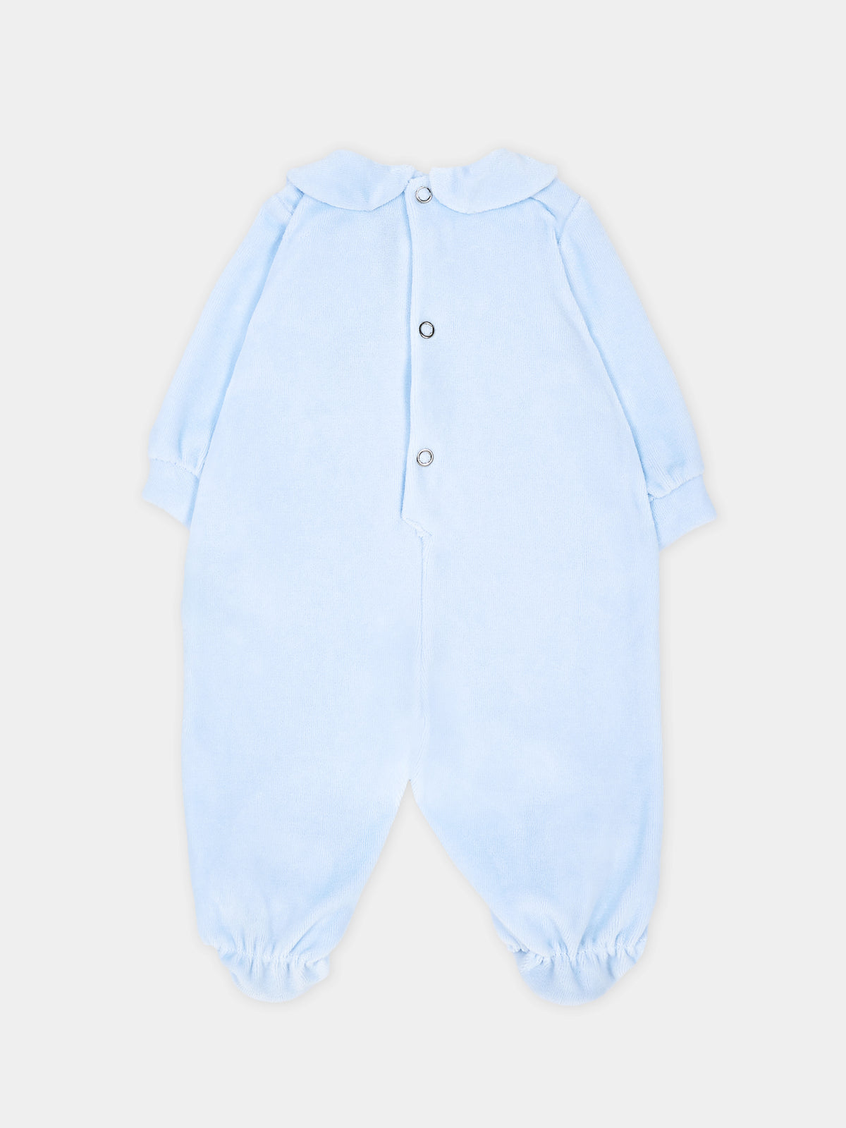 Tutina celeste per neonato con orsetto in ciniglia,Le Boo Beebè,CB041 40