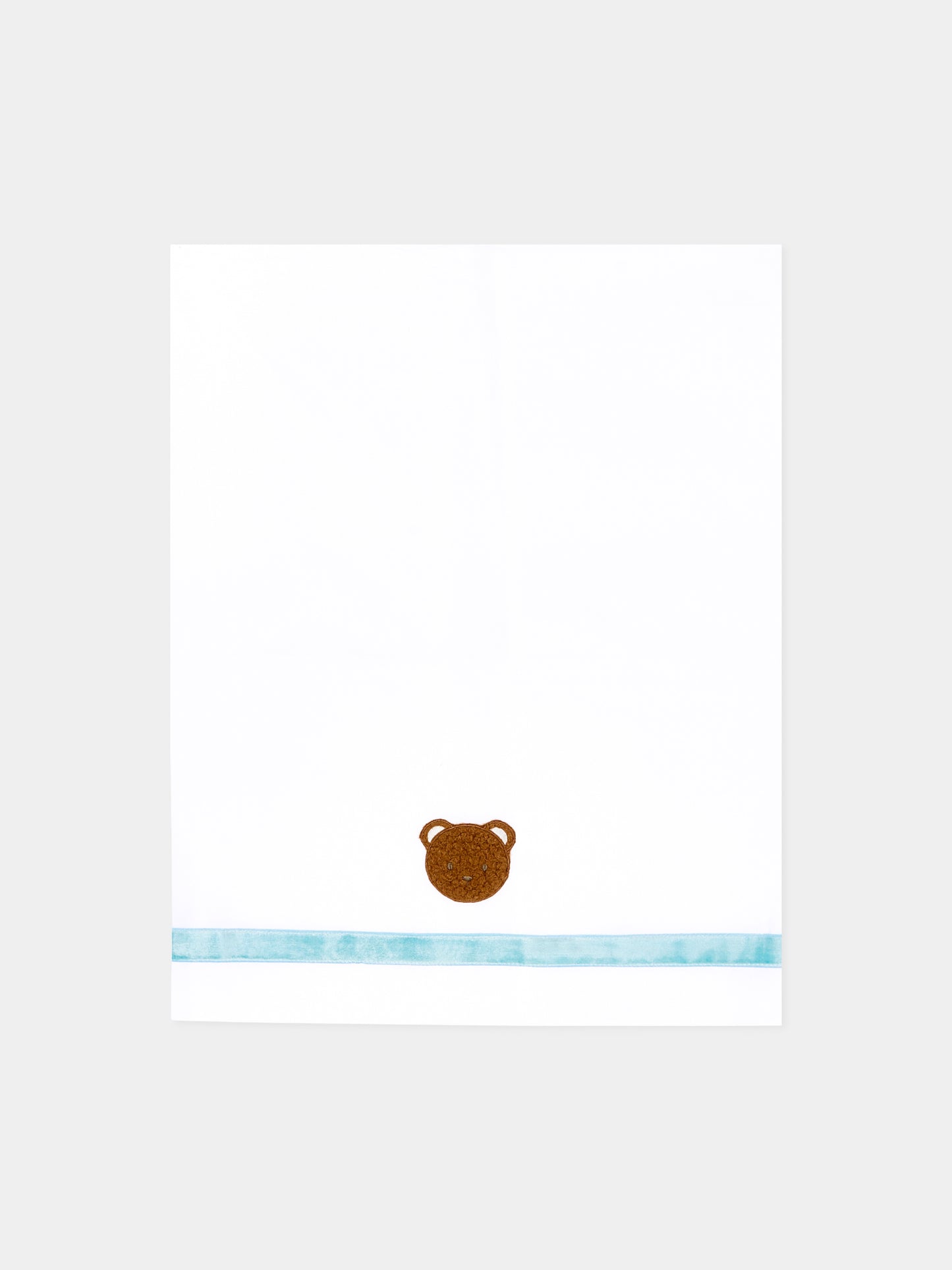 Lenzuola bianche per neonato con orsetto bouclé,Le Boo Beebè,CBL040 1040