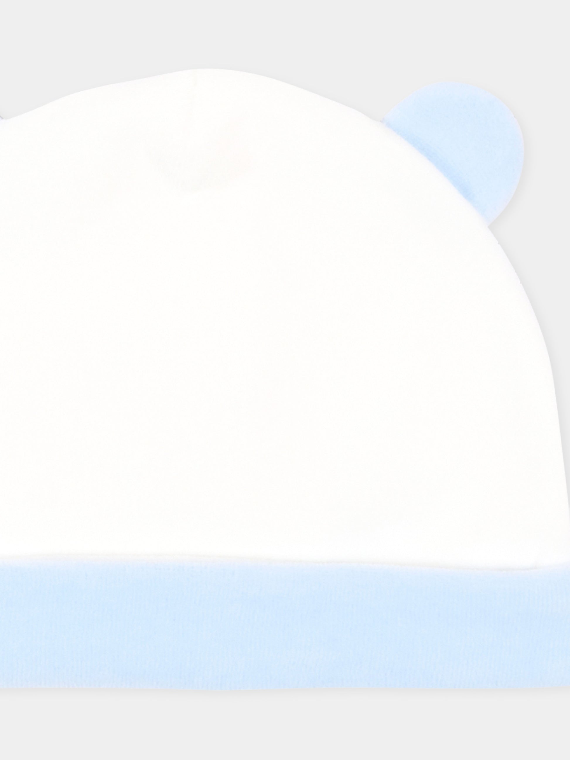 Cappello celeste per neonato in ciniglia con orecchie,Le Boo Beebè,CCB040 40