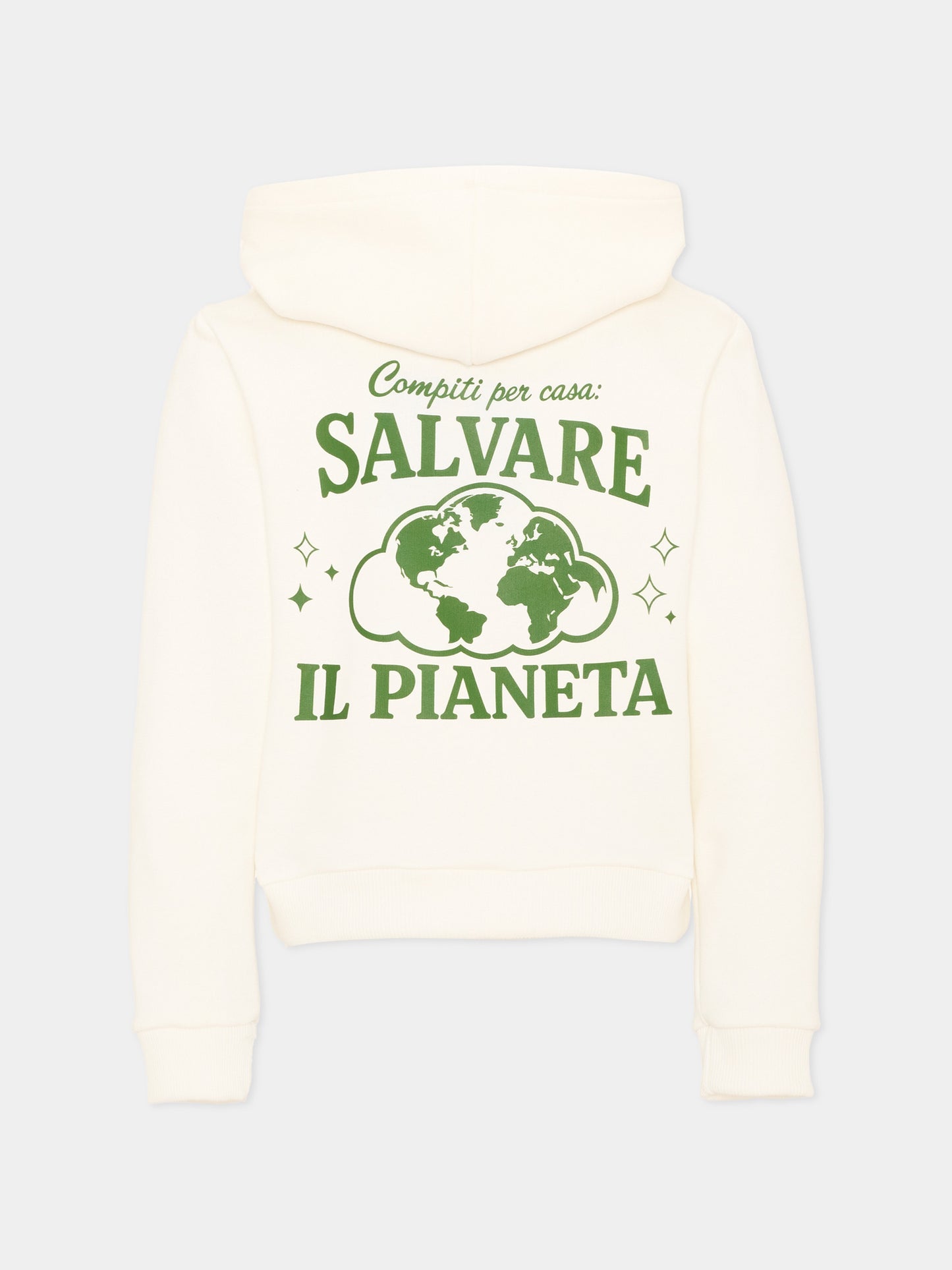 Felpa con cappuccio avorio con stampa,Pescheria Mon Amour X Coccolebimbi,PMAK HD009 CRM