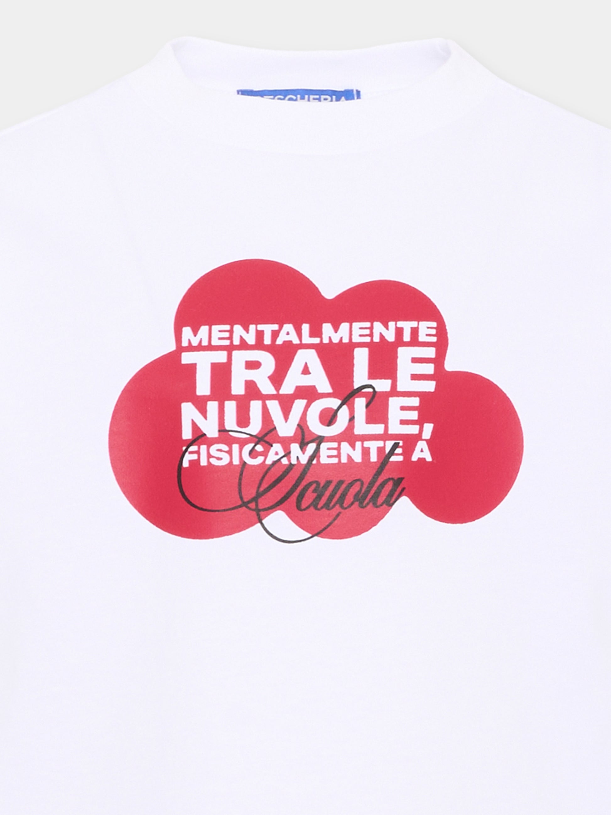 T-shirt a manica corta bianca per bambini con frase,Pescheria Mon Amour X Coccolebimbi,PMAK TS013 WHT