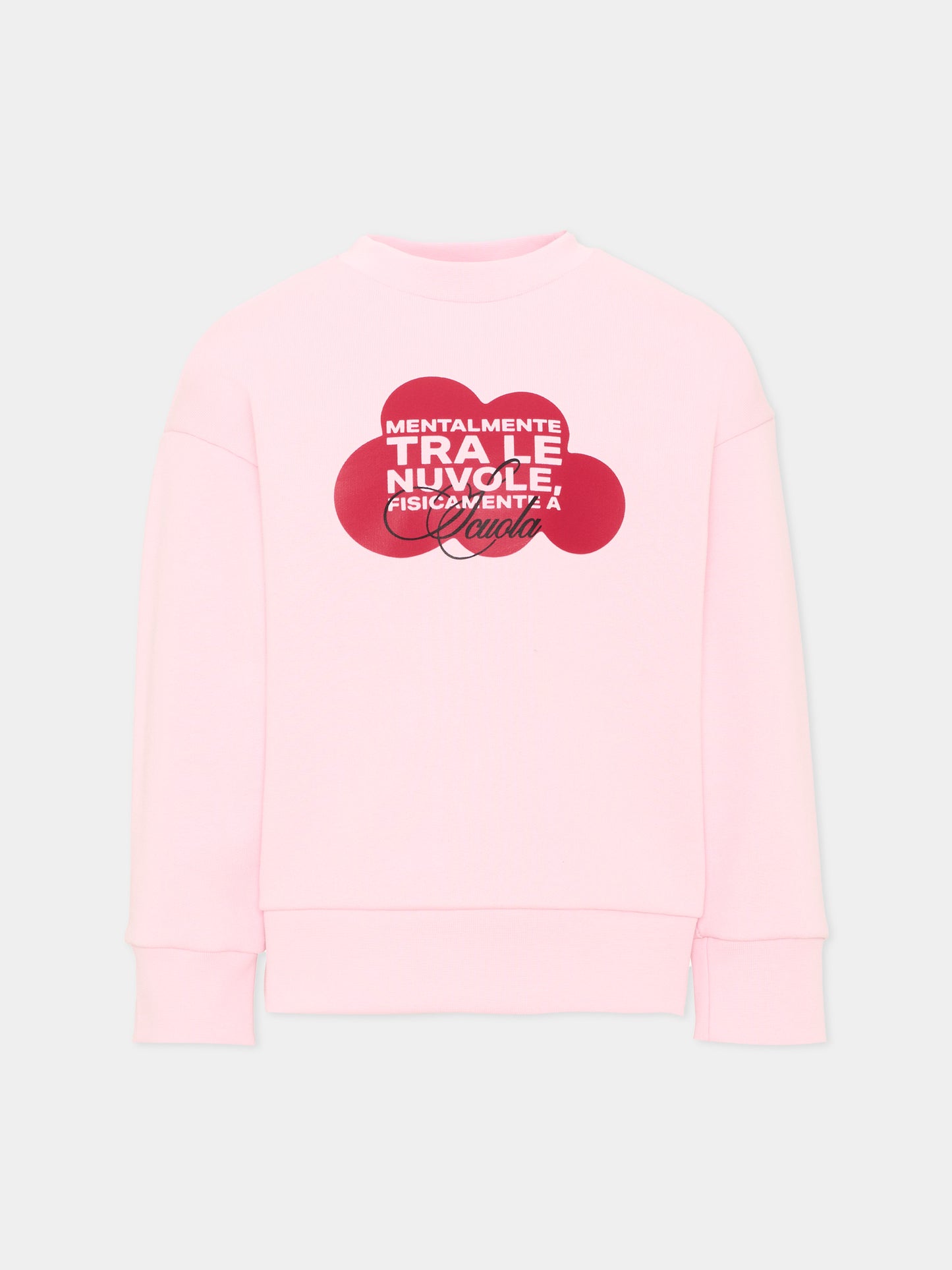 Felpa rosa per bambina con stampa,Pescheria Mon Amour X Coccolebimbi,PMAK SW015 PNK