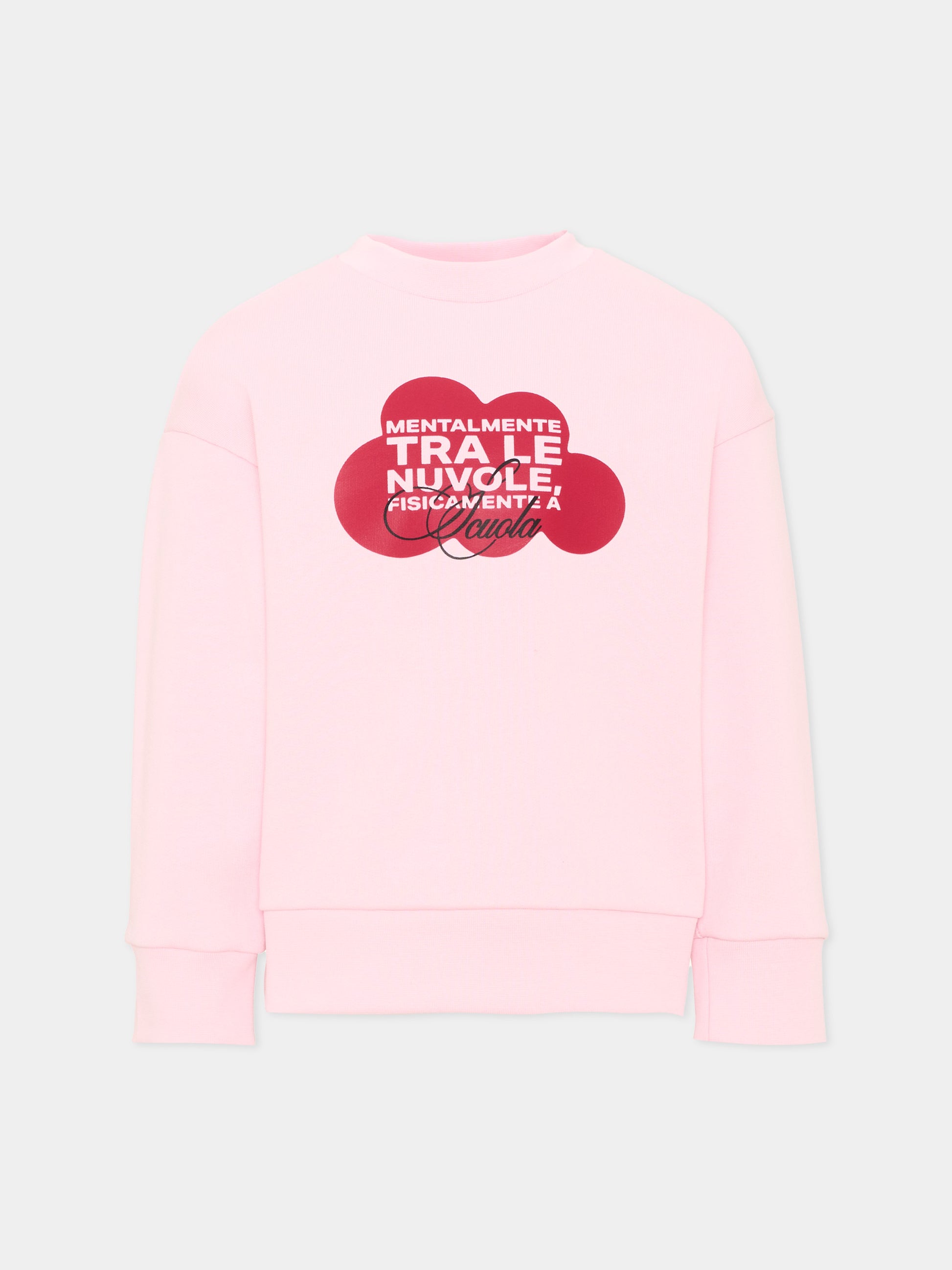 Felpa rosa per bambina con stampa,Pescheria Mon Amour X Coccolebimbi,PMAK SW015 PNK