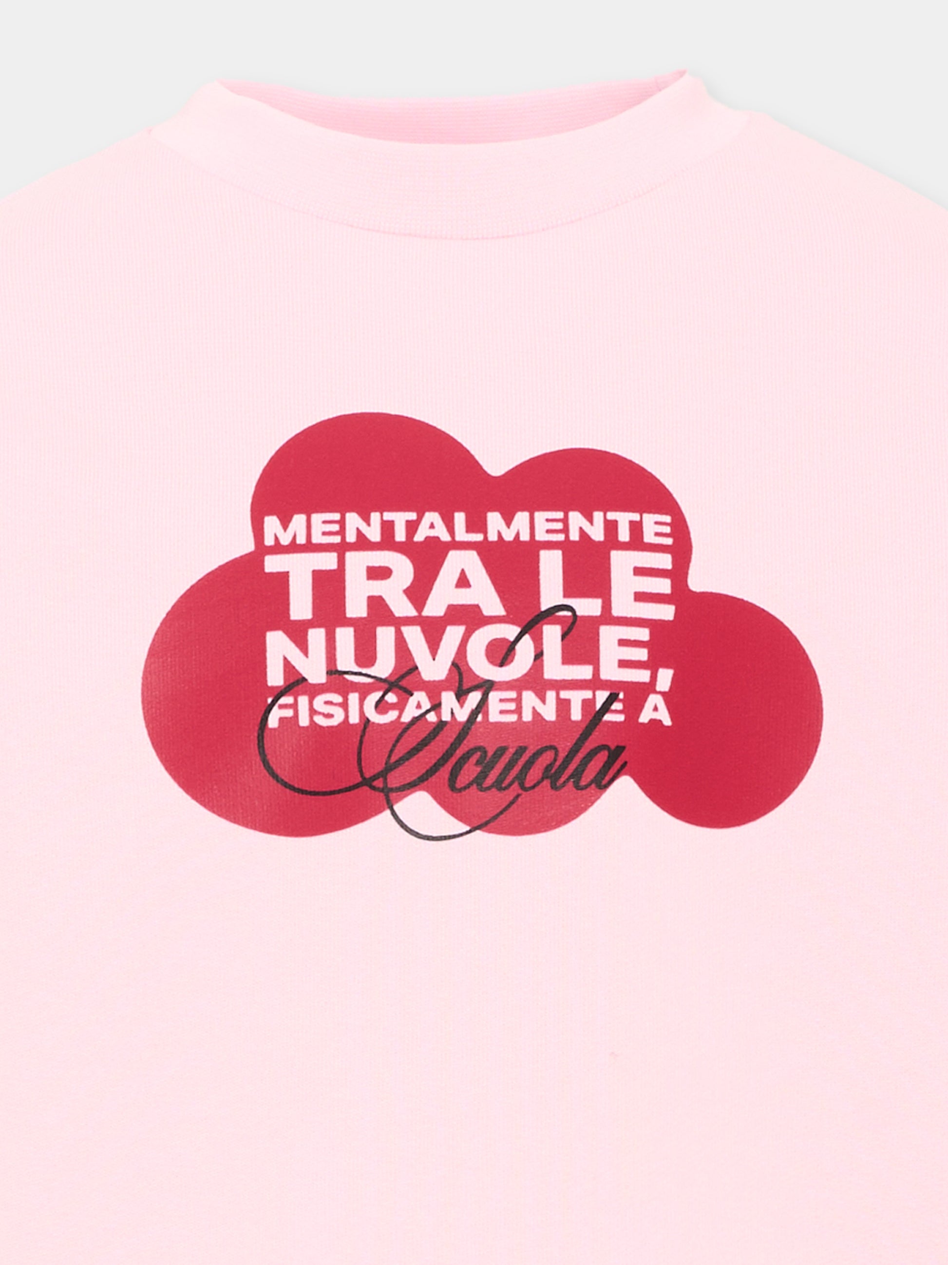 Felpa rosa per bambina con stampa,Pescheria Mon Amour X Coccolebimbi,PMAK SW015 PNK