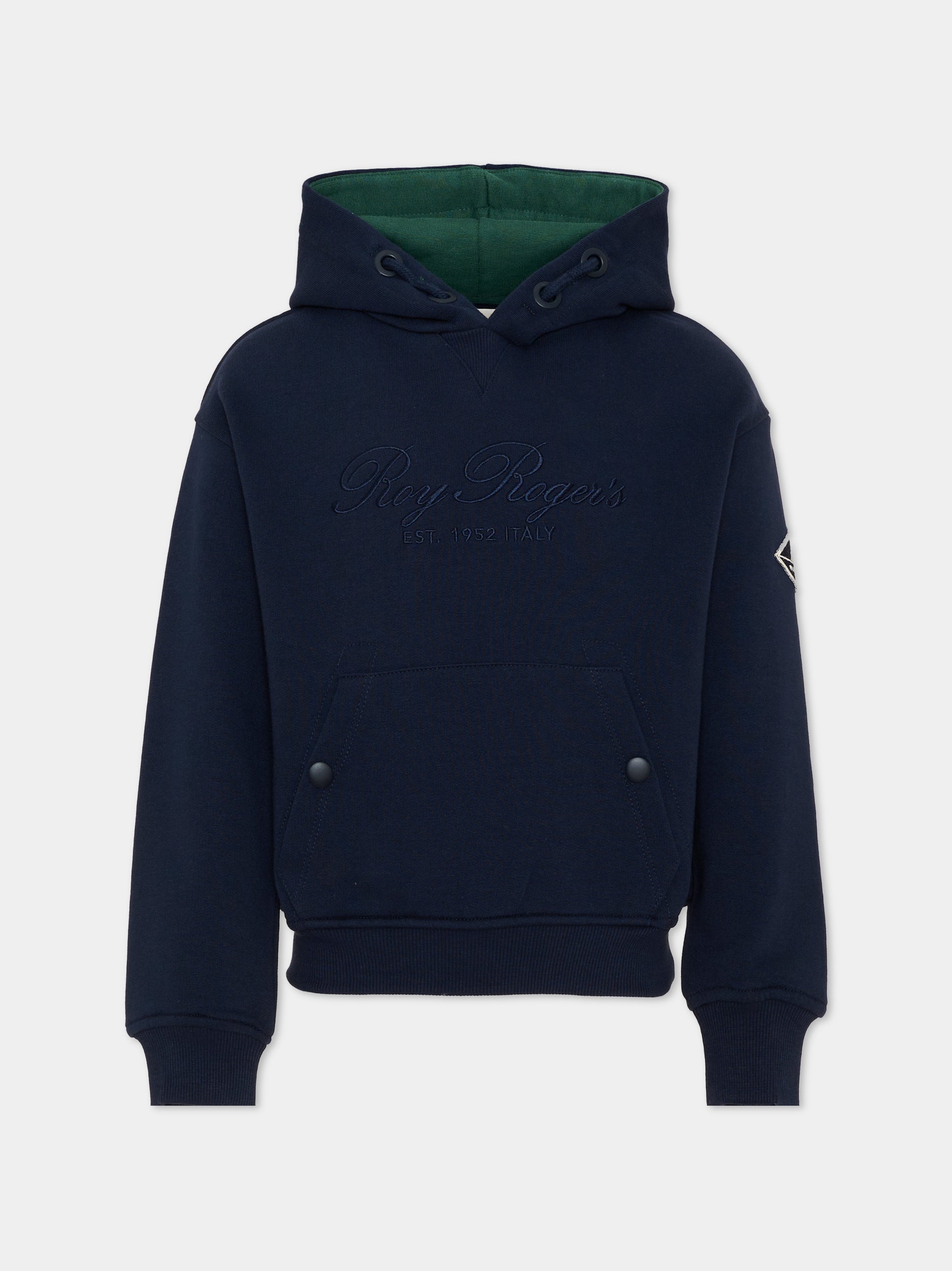 Felpa con cappuccio blu con logo,Roy Roger's Kids,R F101 00 3885