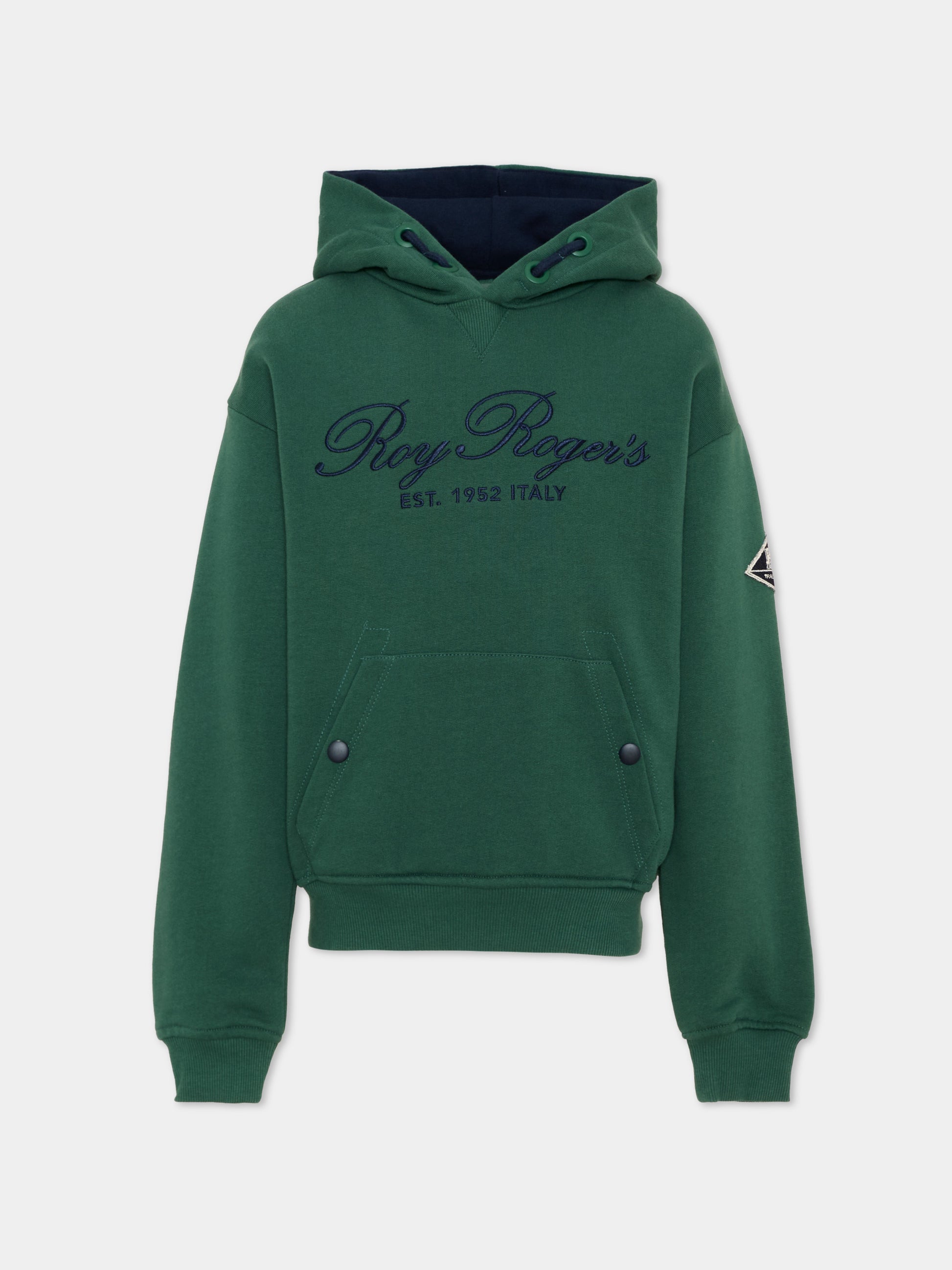 Felpa con cappuccio verde con logo,Roy Roger's Kids,R F101 00 4743
