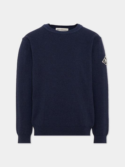 Maglione blu per bambino con logo,Roy Roger's Kids,R F106 00 3885