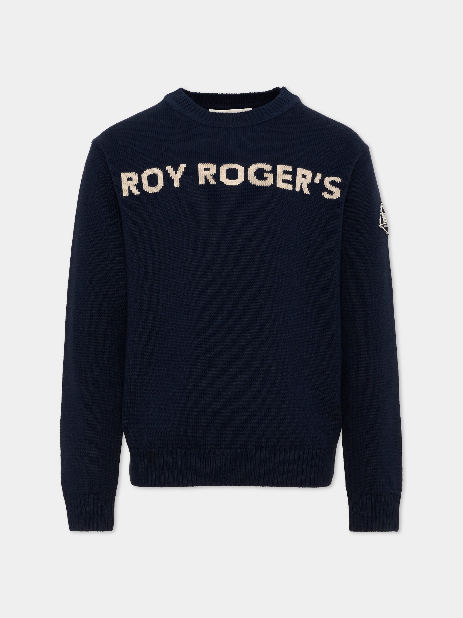 Maglione blu per bambino con logo,Roy Roger's Kids,R F107 00 3885