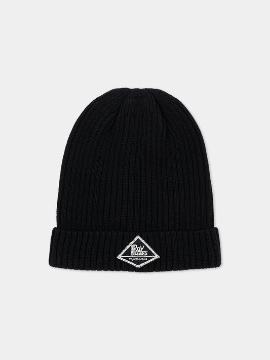 Cappello nero per bambino con logo,Roy Roger's Kids,R F122 00 0658