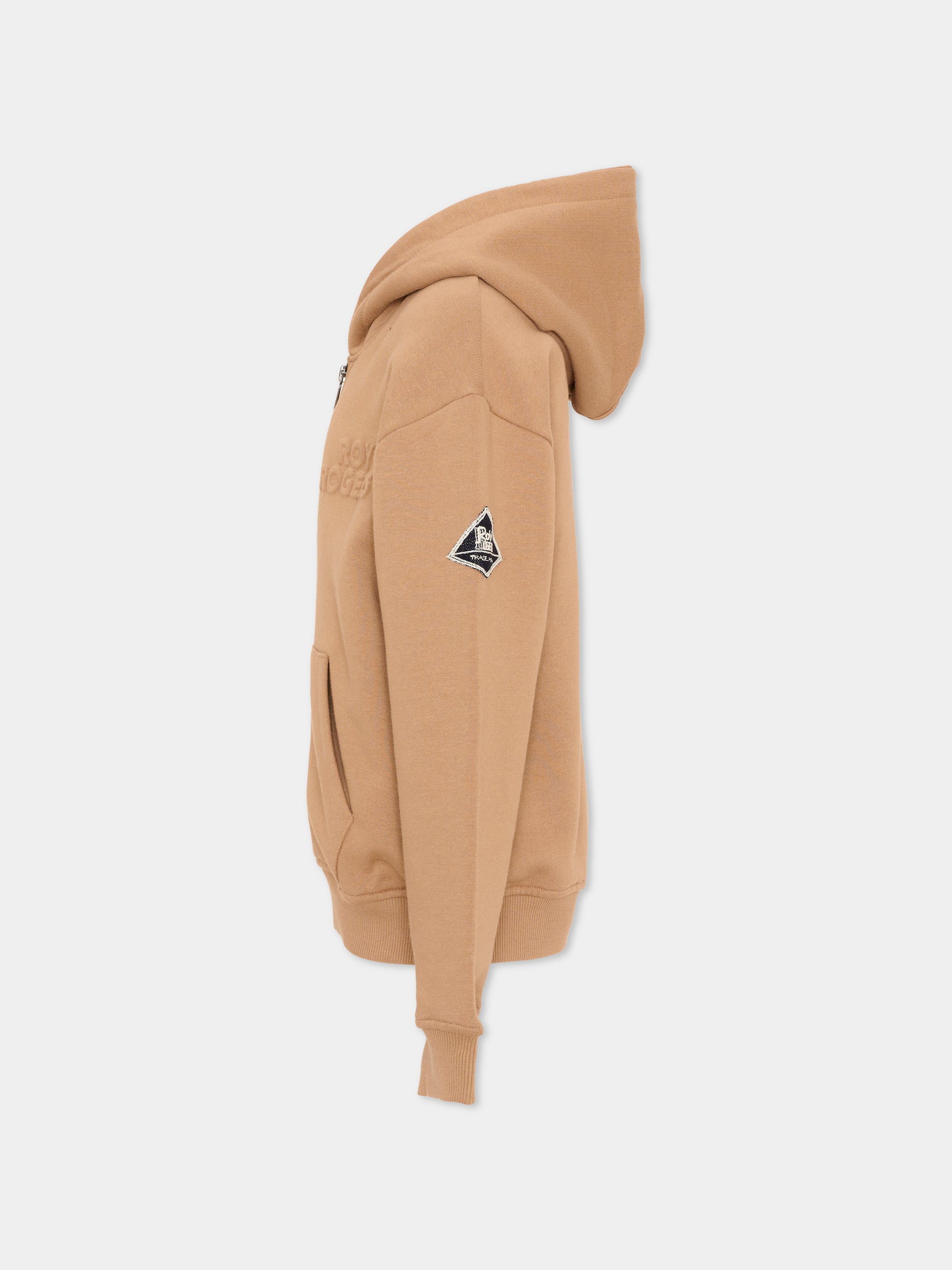 Felpa con cappuccio beige con zip,Roy Roger's Kids,R F124 00 0729