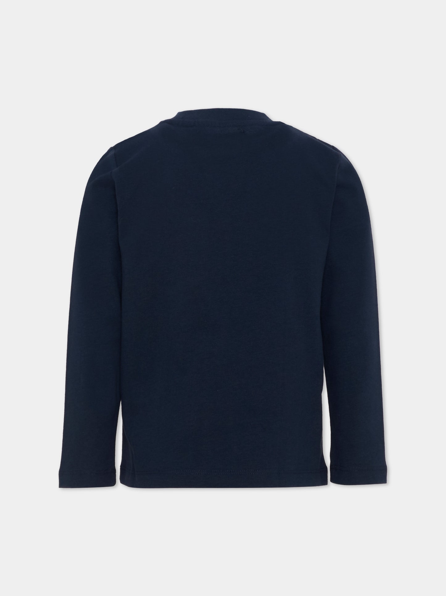 T-shirt a manica lunga blu con tasca,Roy Roger's Kids,R F127 00 3885