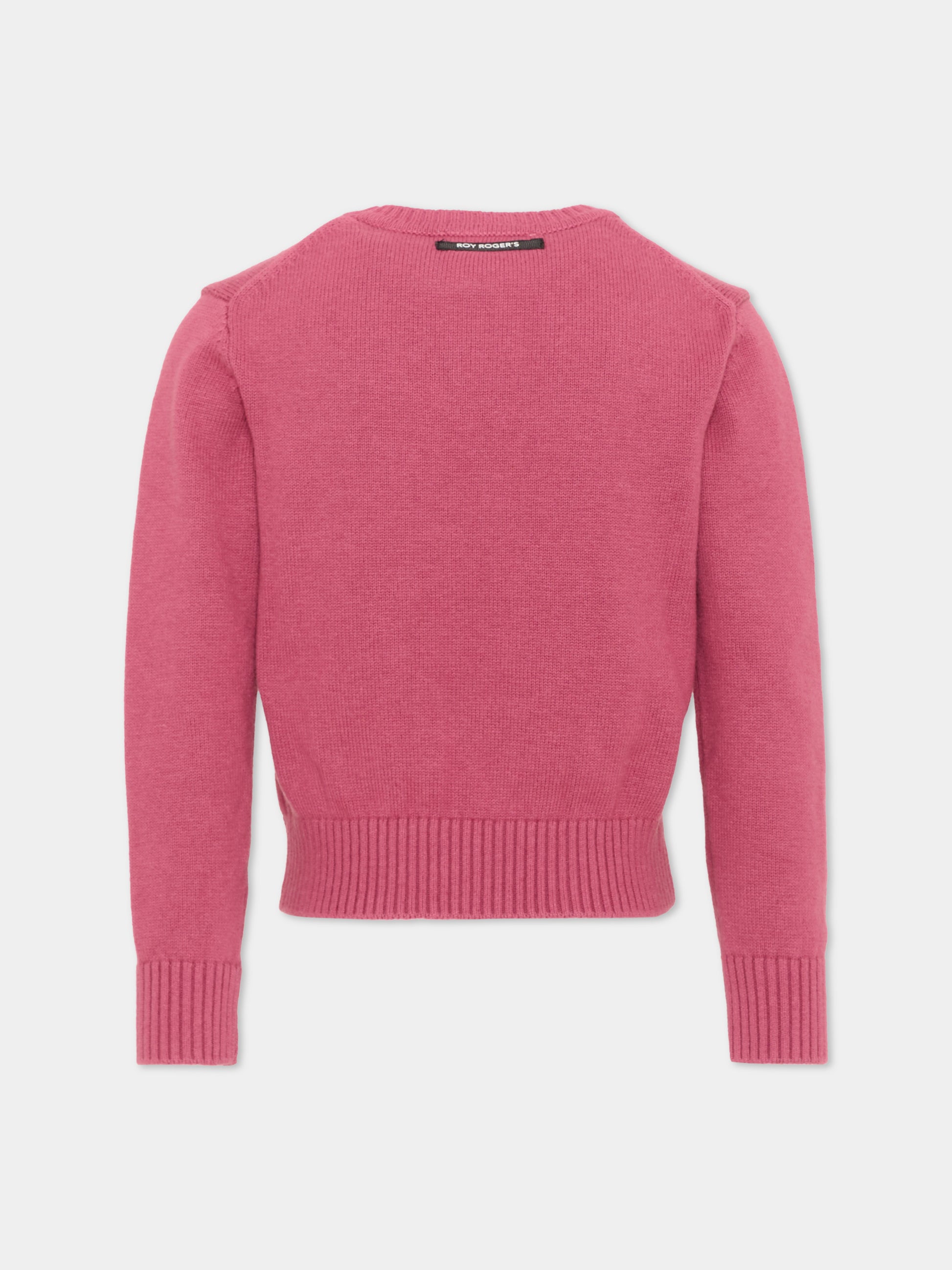 Maglione rosa per bambina con logo,Roy Roger's Kids,R F169 00 2643