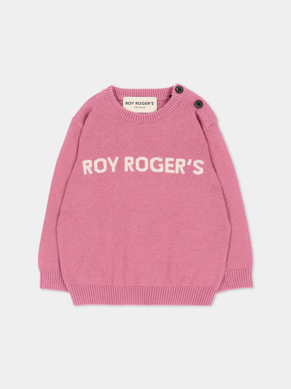 Maglione rosa per neonata con logo,Roy Roger's Kids,R F190 00 3021