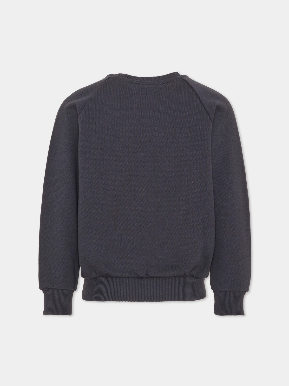 Felpa girocollo blu per bambini con logo,Balmain Kids,BX4P70 Z3183 621