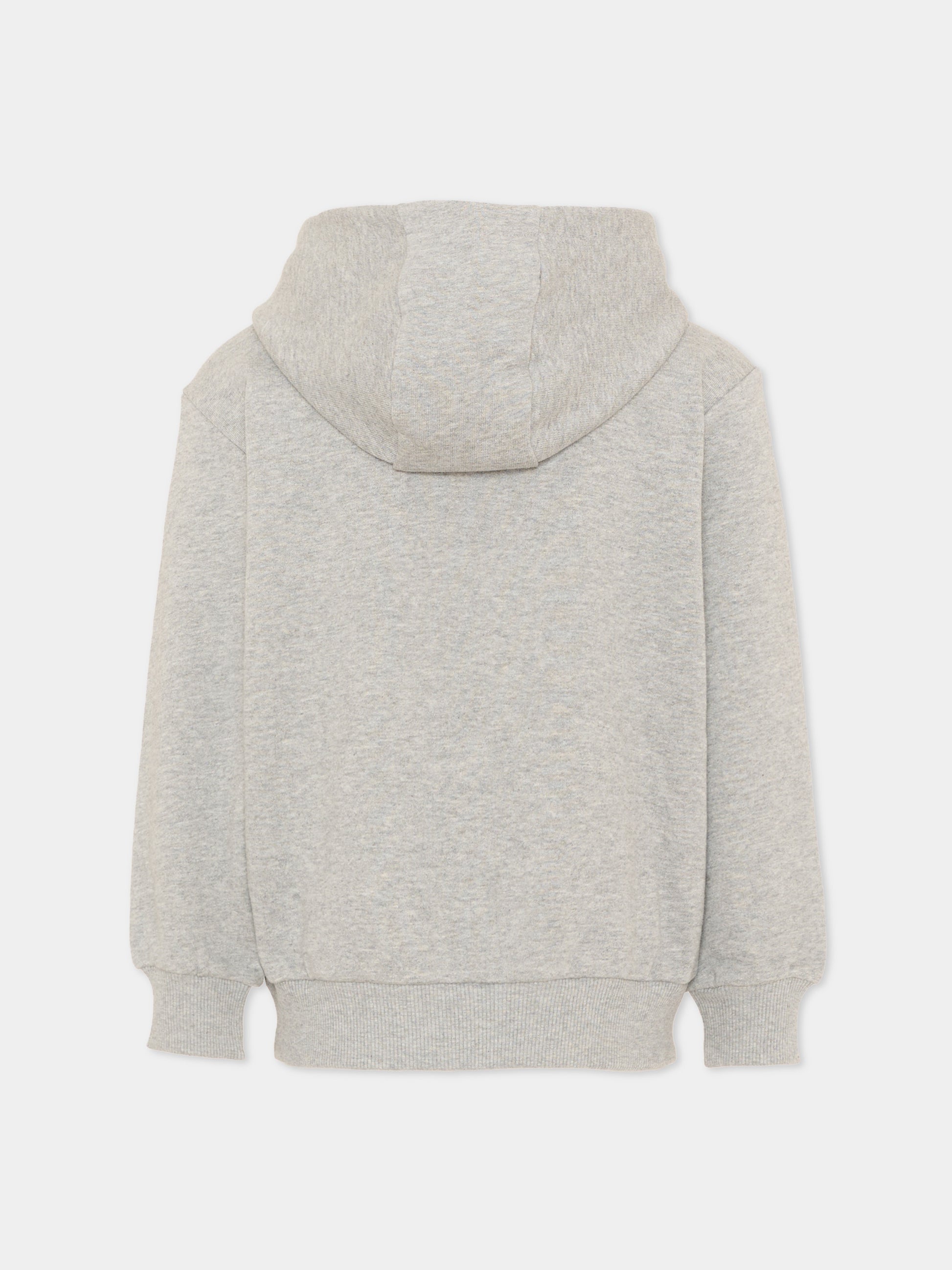 Felpa con cappuccio grigia per bambini con logo,Balmain Kids,BV4Q30 Z0114 809