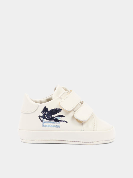 Sneakers avorio per neonati con Pegaso,Etro,GV0516 Z2132 105BL
