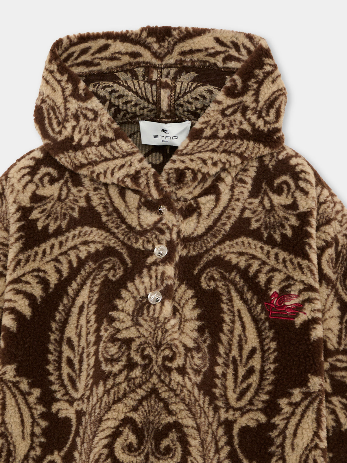 Cappa marrone per bambina con motivo paisley,Etro,GX2B07 U0219 322BG