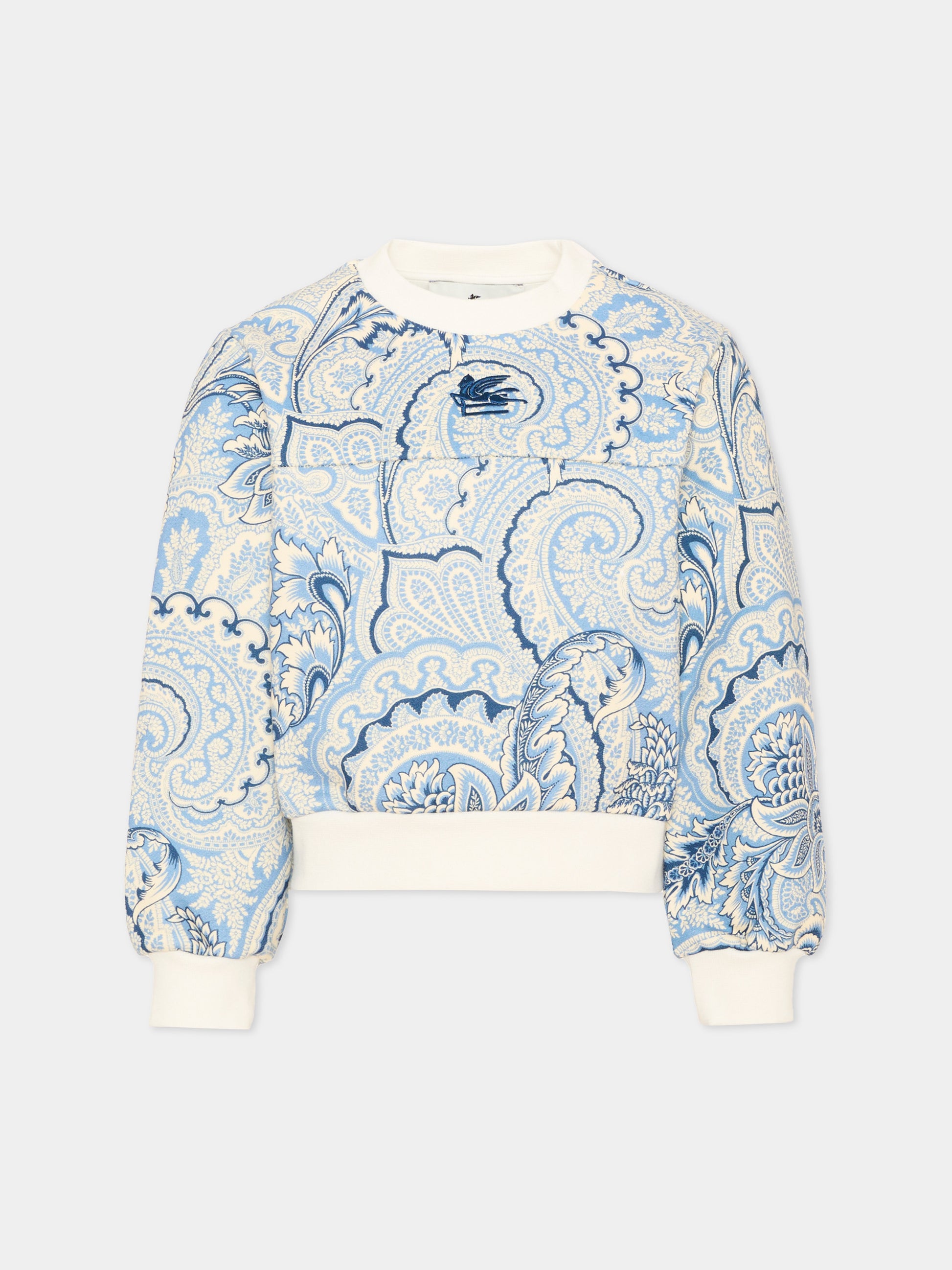 Felpa girocollo azzurra per bambina,Etro,GX4A20 Z3354 638BL
