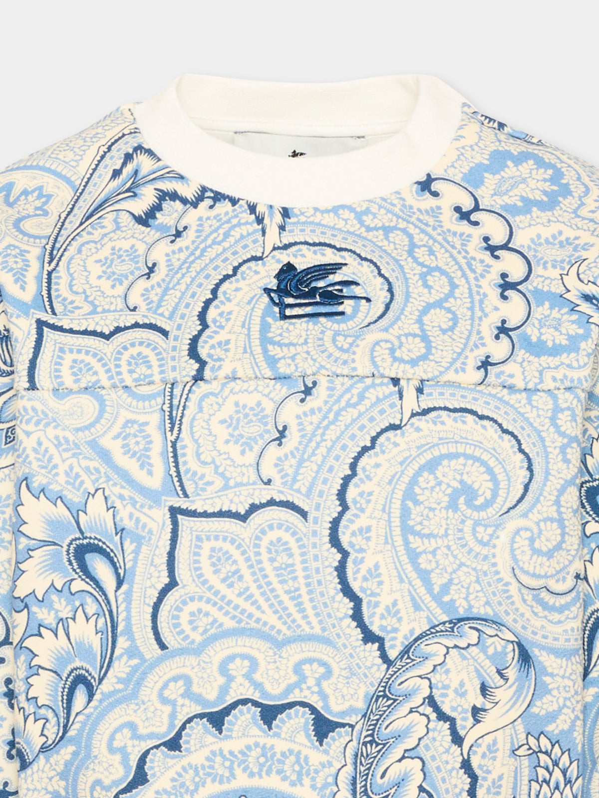 Felpa girocollo azzurra per bambina,Etro,GX4A20 Z3354 638BL