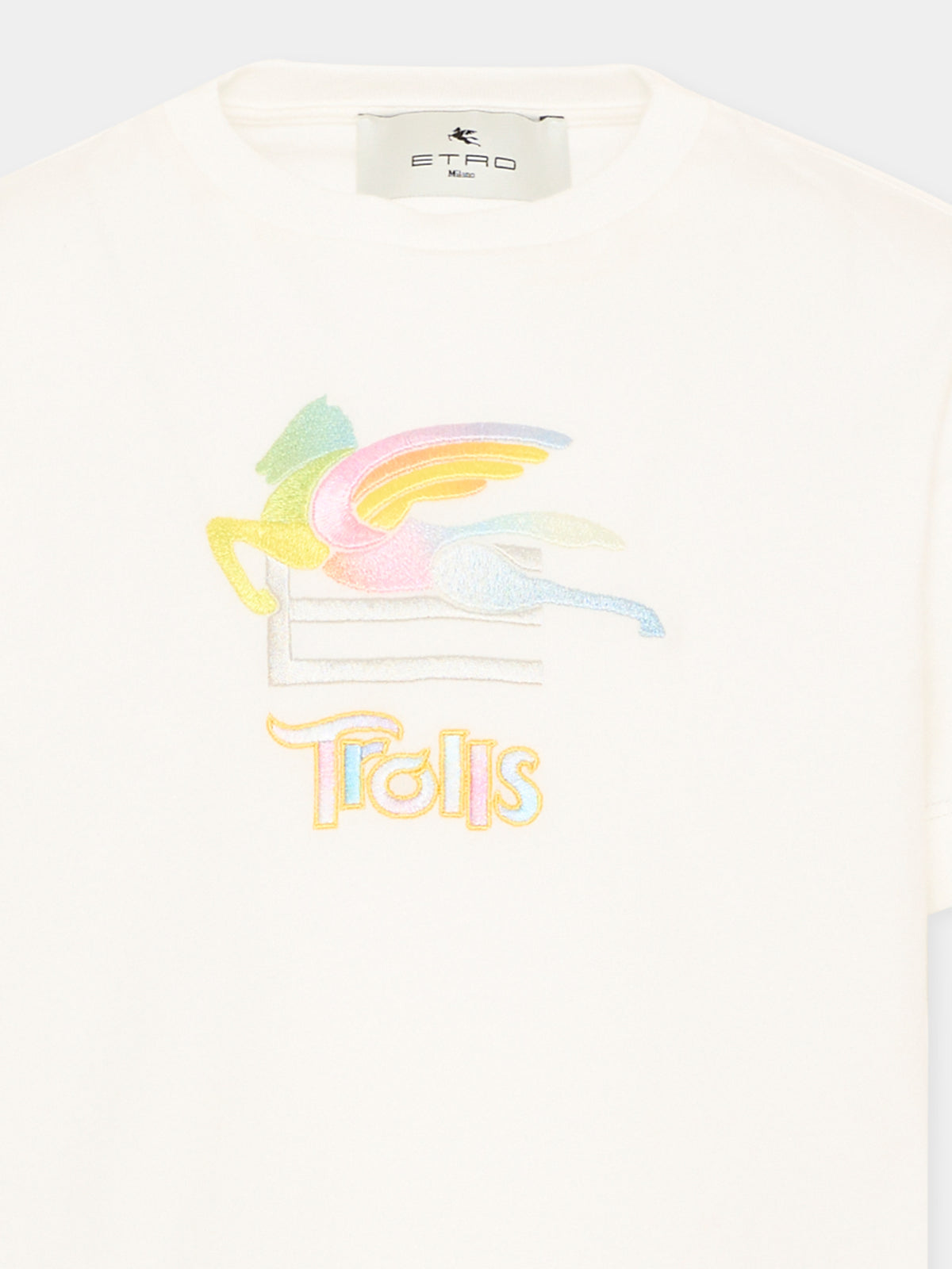 T-shirt avorio per bambini con Pegaso,Etro,GU8P81 J0177 101