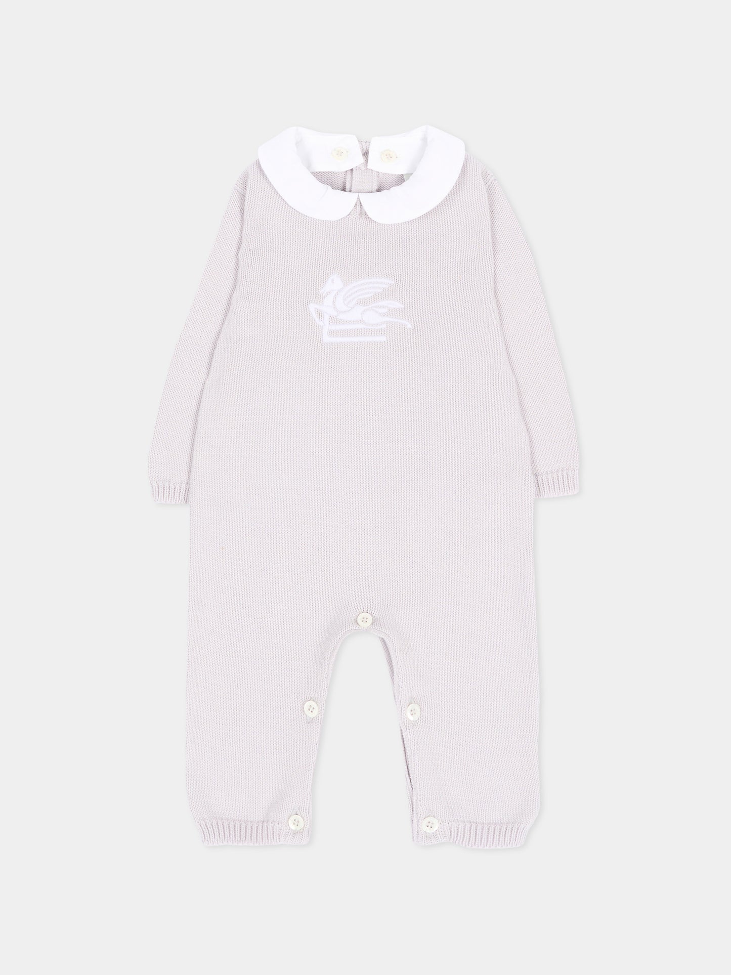 Pagliaccetto grigio per neonati con Pegaso,Etro,GUA590 X0006 900