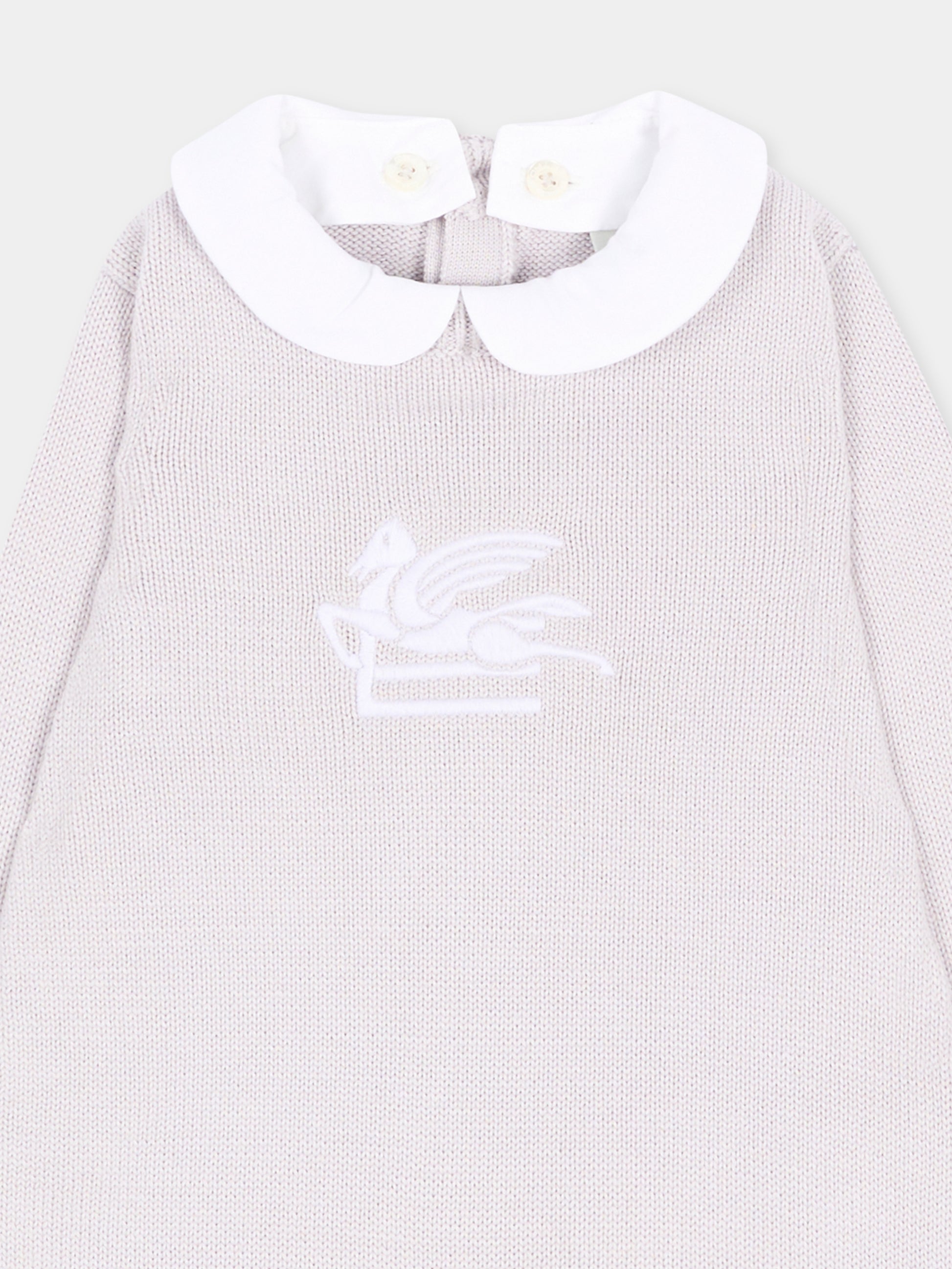 Pagliaccetto grigio per neonati con Pegaso,Etro,GUA590 X0006 900