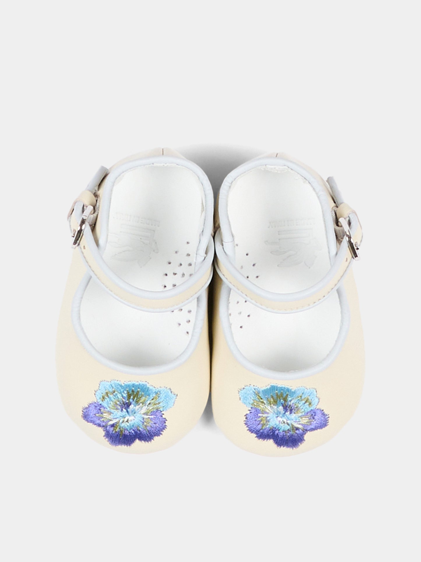 Ballerine avorio per neonata con fiore,Etro,GU0016 Z2132 105