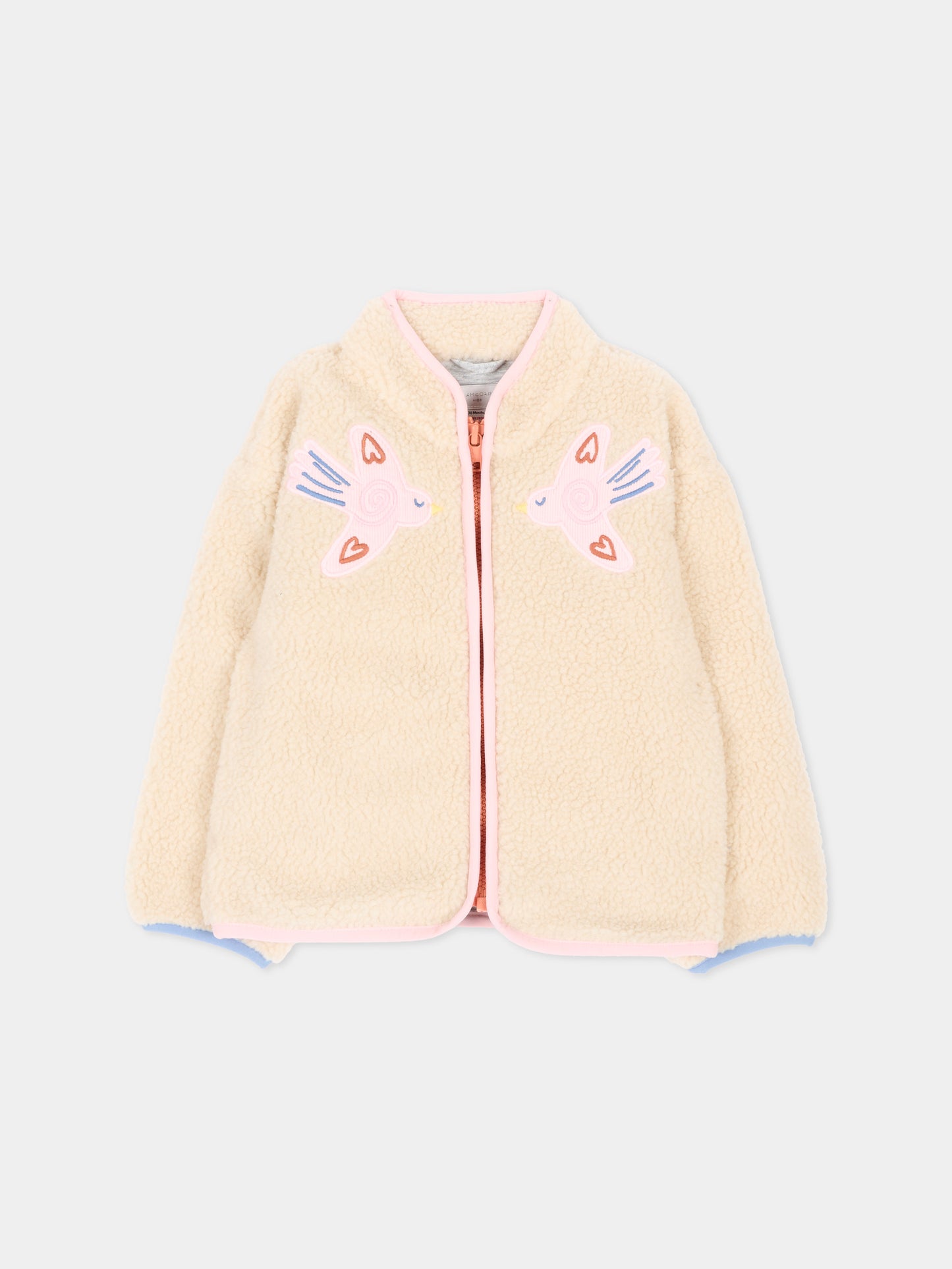 Ecopelliccia beige per neonata con ricami,Stella Mccartney Kids,TX2057 Z0506 183