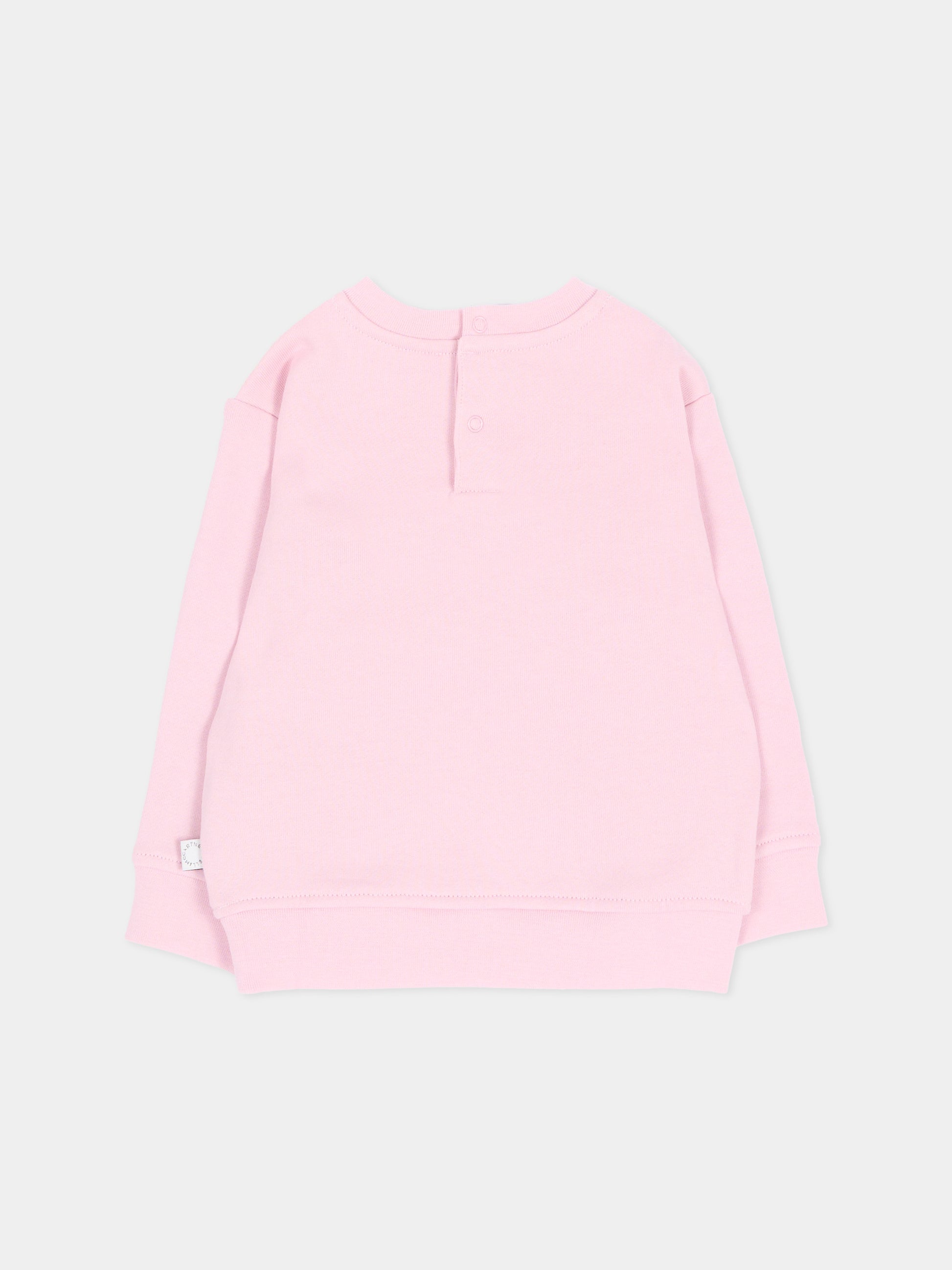 Felpa girocollo rosa per neonata con ricami,Stella Mccartney Kids,TX4080 Z3059 568