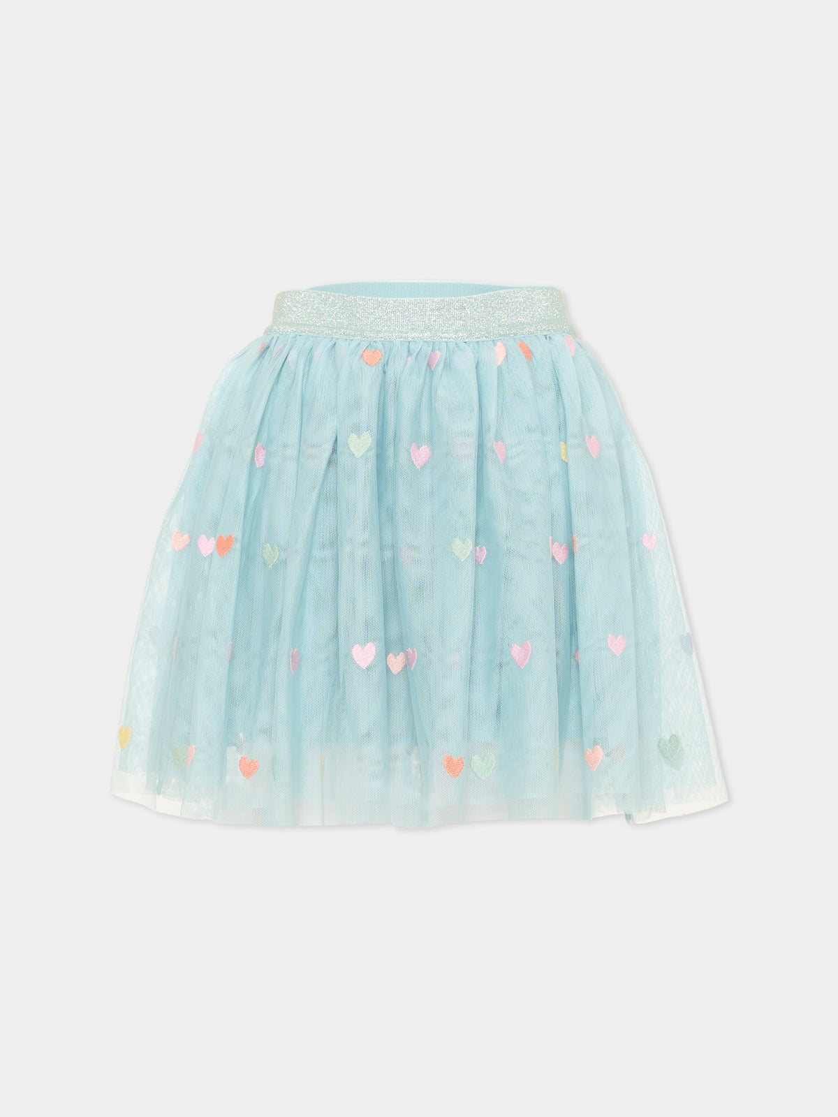 Gonna celeste per bambina con cuori,Stella Mccartney Kids,TX7A51 Z3079 923MC