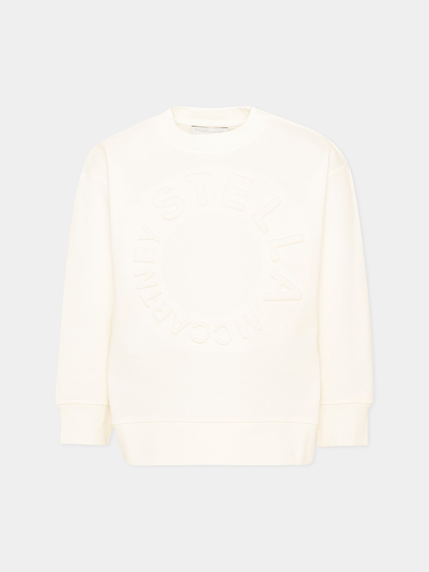 Felpa girocollo avorio per bambina con logo,Stella Mccartney Kids,TV4P30 Z0453 101