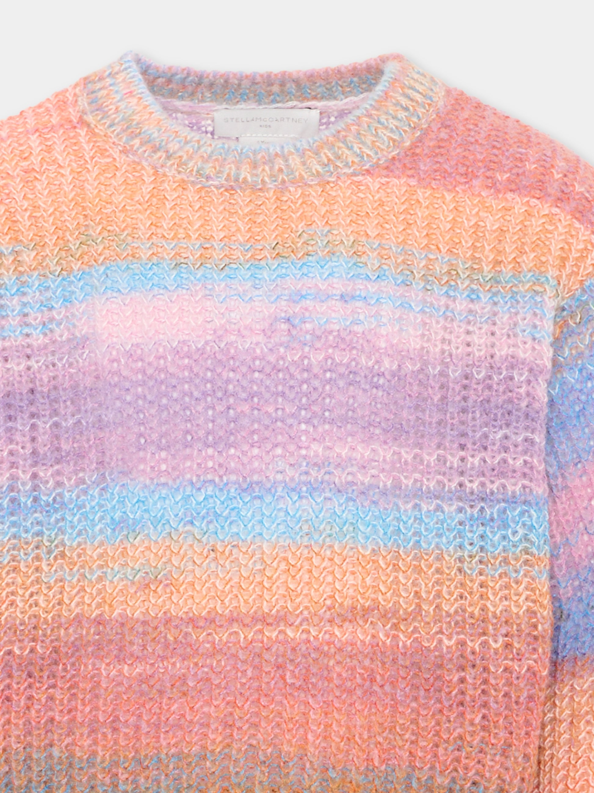 Maglione multicolor per bambina a righe,Stella Mccartney Kids,TX9B20 Z1529 999