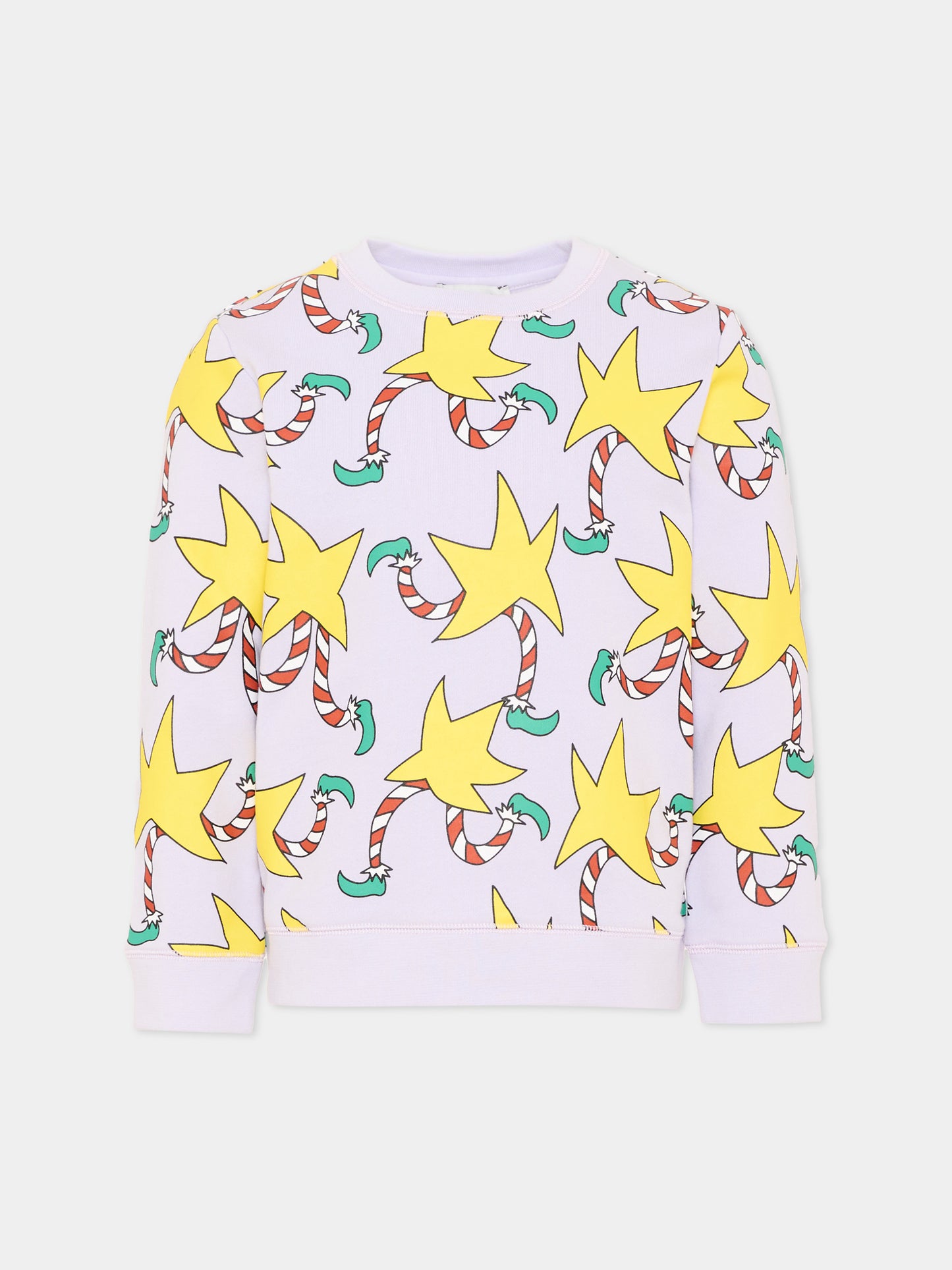 Felpa girocollo lilla per bambina con stampa,Stella Mccartney Kids,TX4C70 Z3103 573MC
