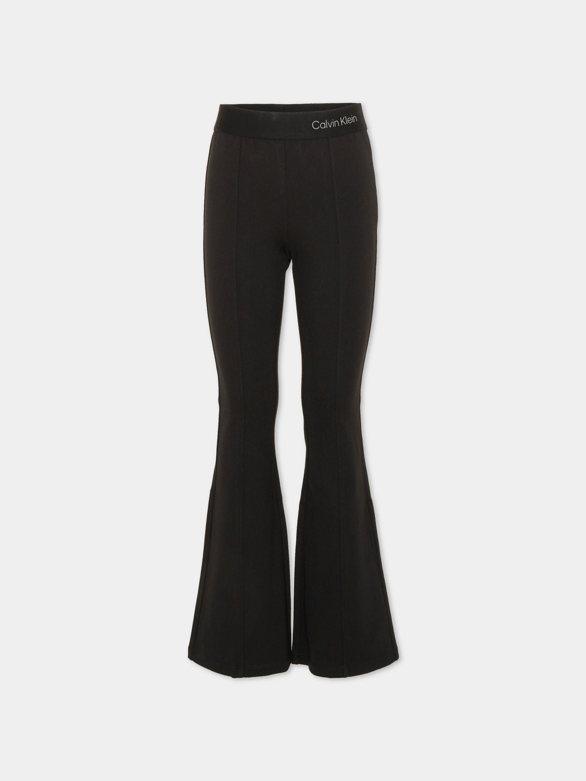 Leggings nero per bambina con logo,Calvin Klein Kids,LVCKSJC10G BEH