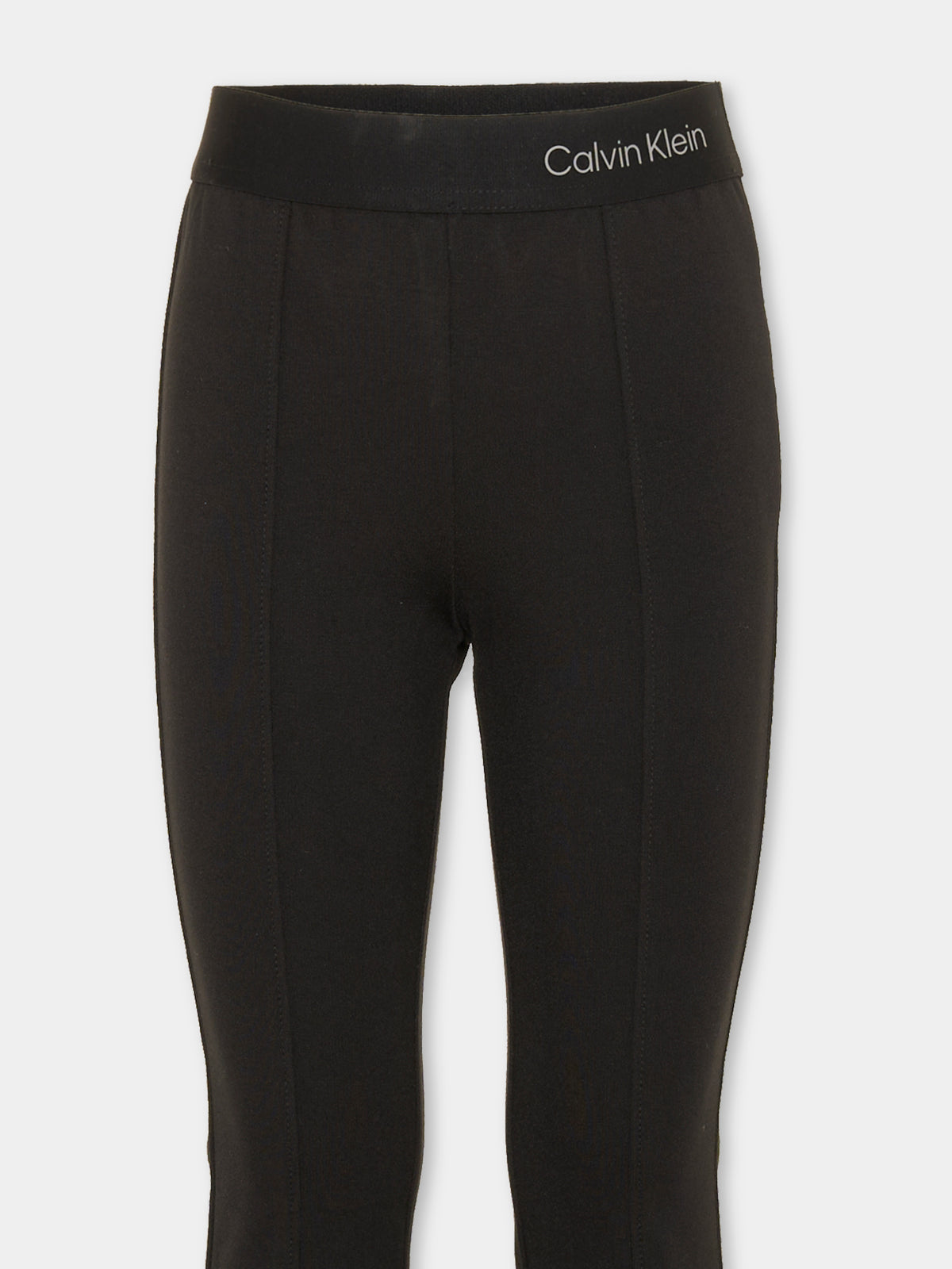 Leggings nero per bambina con logo,Calvin Klein Kids,LVCKSJC10G BEH