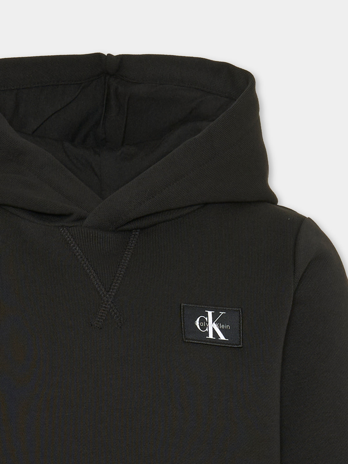 Felpa con cappuccio nera per bambino,Calvin Klein Kids,LVCKTJB39B BEH