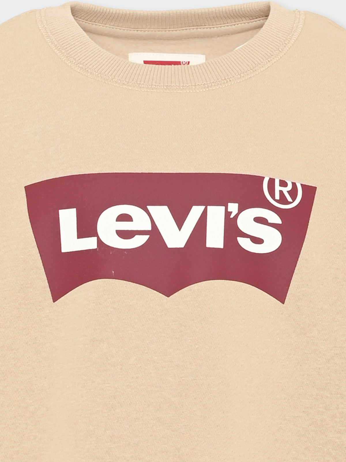 Felpa girocollo beige con logo per bambini,Levi's Kids,9E9079 GAB