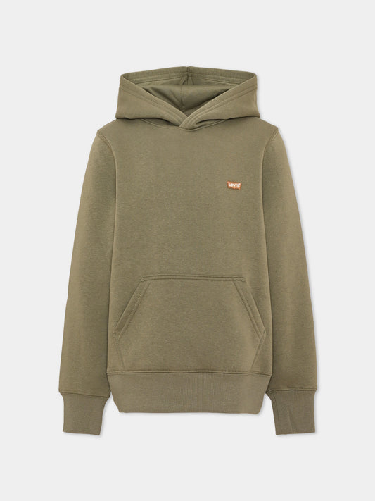 Felpa con cappuccio verde per bambino,Levi's Kids,9EL452 EHF