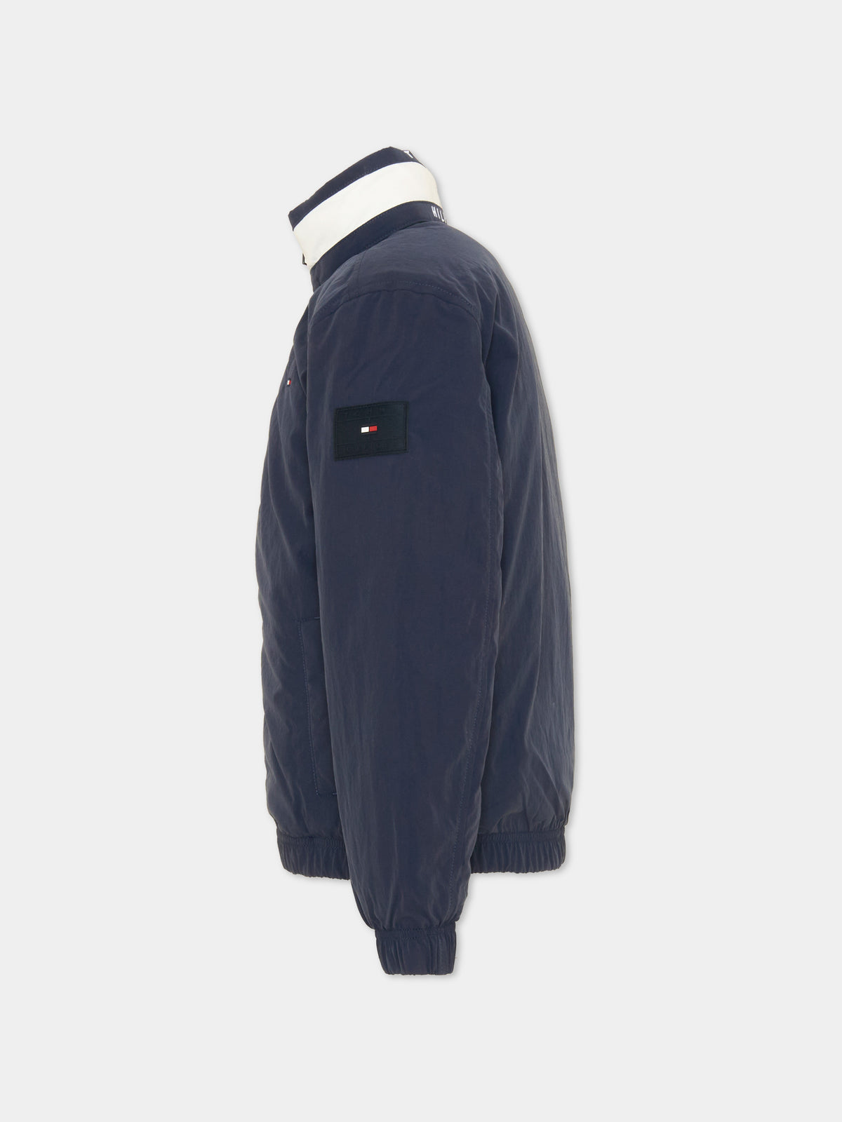 Bomber blu per bambino con logo,Tommy Hilfiger Junior,KB0KB10451 C1G
