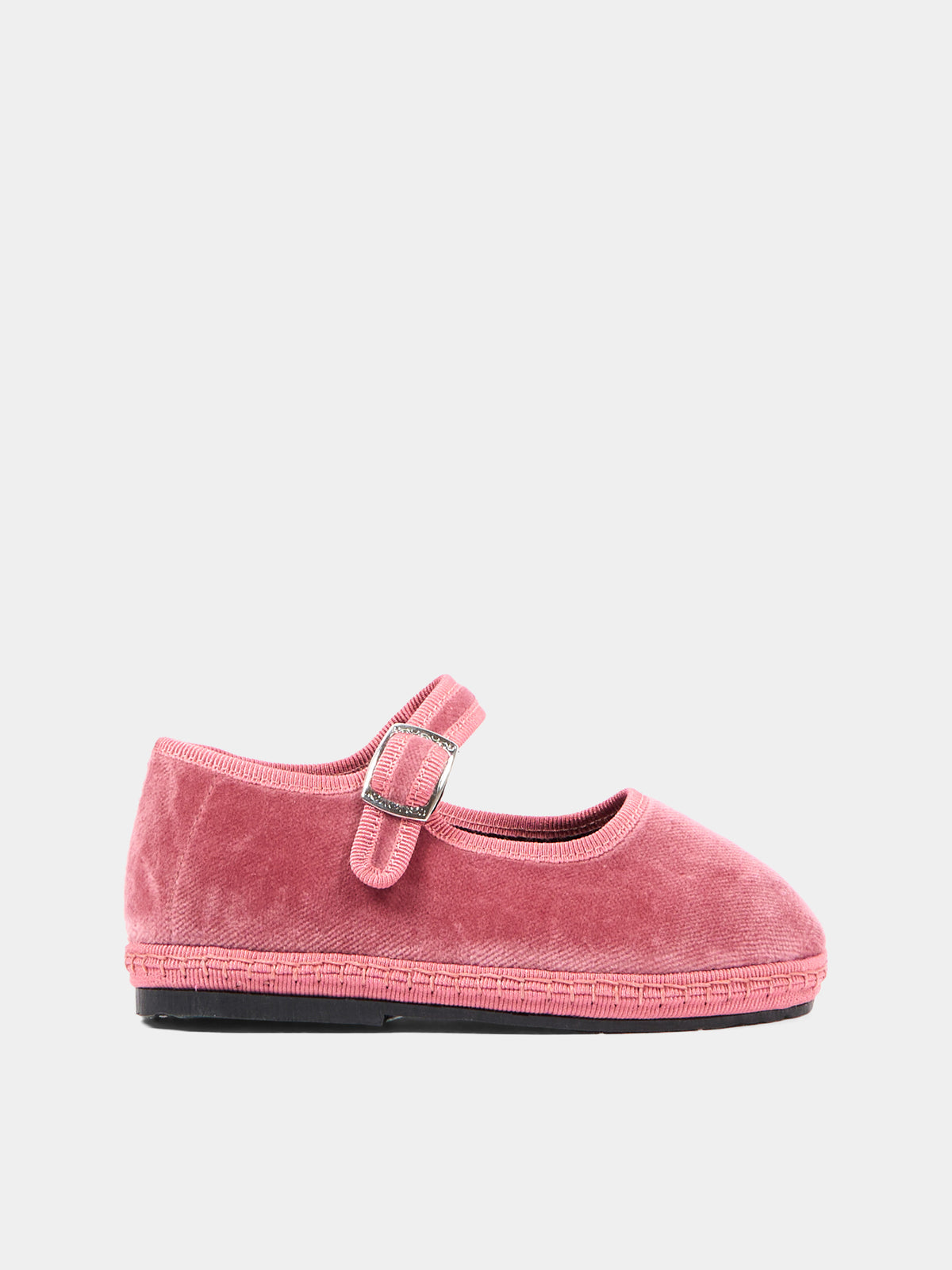 Ballerine rosa Baby Maryjane Velvet per bambina,Sciuscià,BABY MARYJANE VELVET PINK