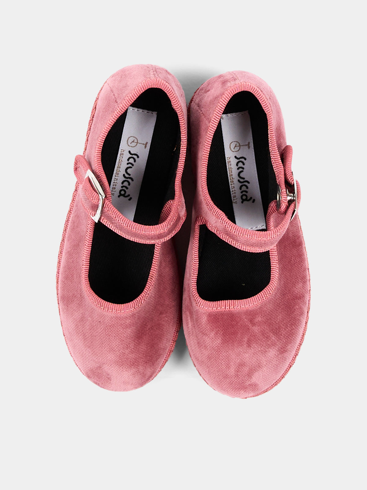 Ballerine rosa Baby Maryjane Velvet per bambina,Sciuscià,BABY MARYJANE VELVET PINK
