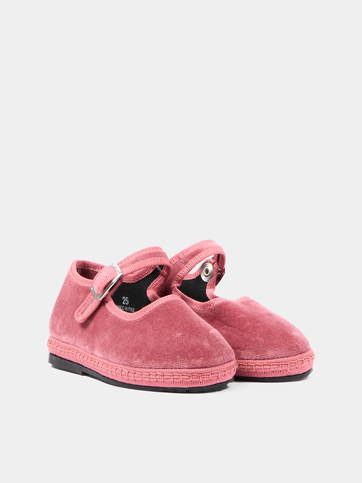 Ballerine rosa Baby Maryjane Velvet per bambina,Sciuscià,BABY MARYJANE VELVET PINK
