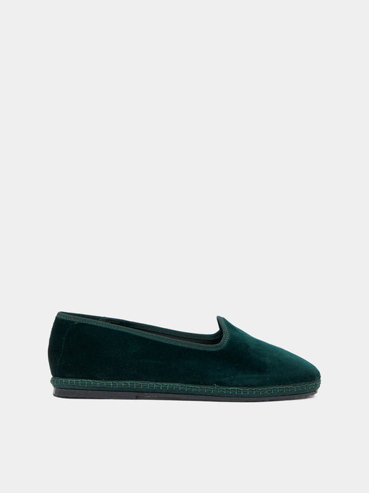 Mocassini verdi Tragara Velvet per bambini,Sciuscià,TRAGARA VELEVET GREEN