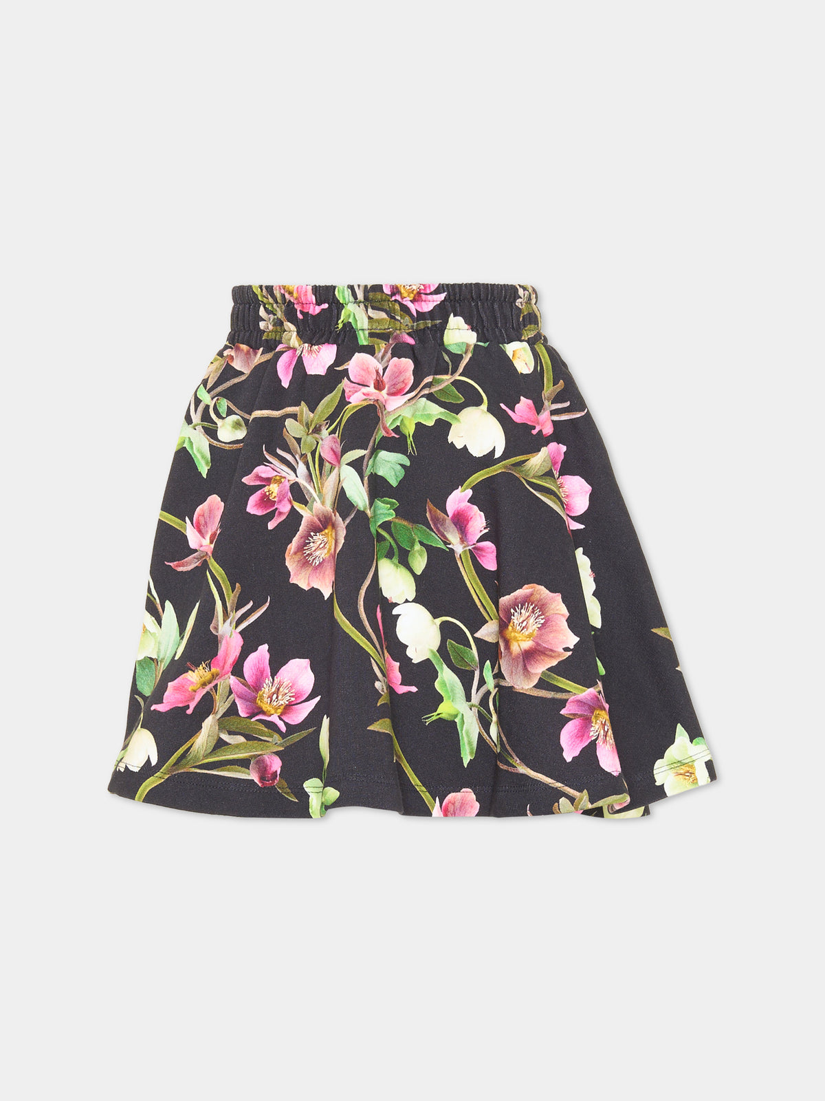 Gonna nera Barbera per bambina floreale,Molo,2W24D101 9137